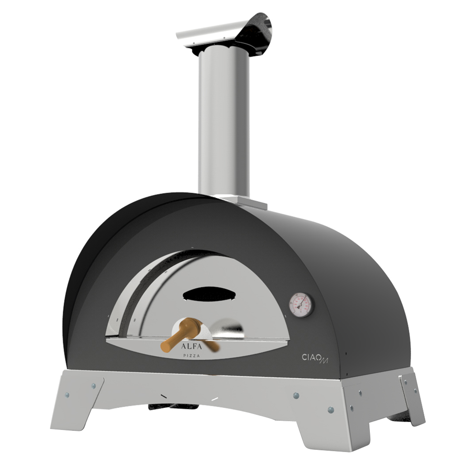 Alfa Forni Pizzaofen Ciao Grau ohne Unterbau + Ventura Pizza-Set (4-tlg.) gratis