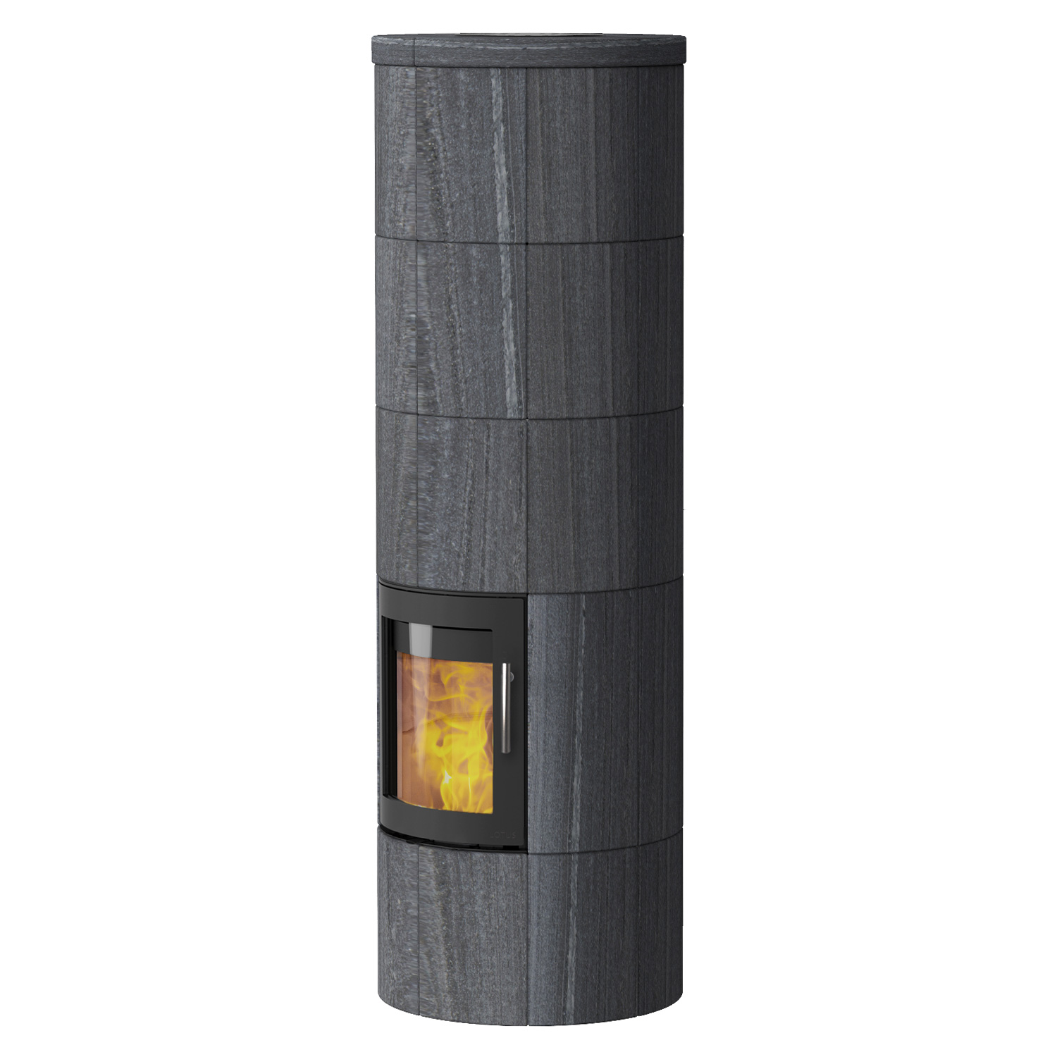 Lotus M3 Kaminofen Schwarz/ Indian Night, Rauchabgang hinten