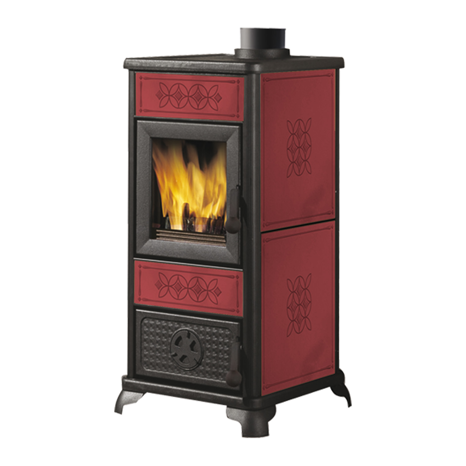 EK63 Decor Evo Kaminofen Keramik bordeaux