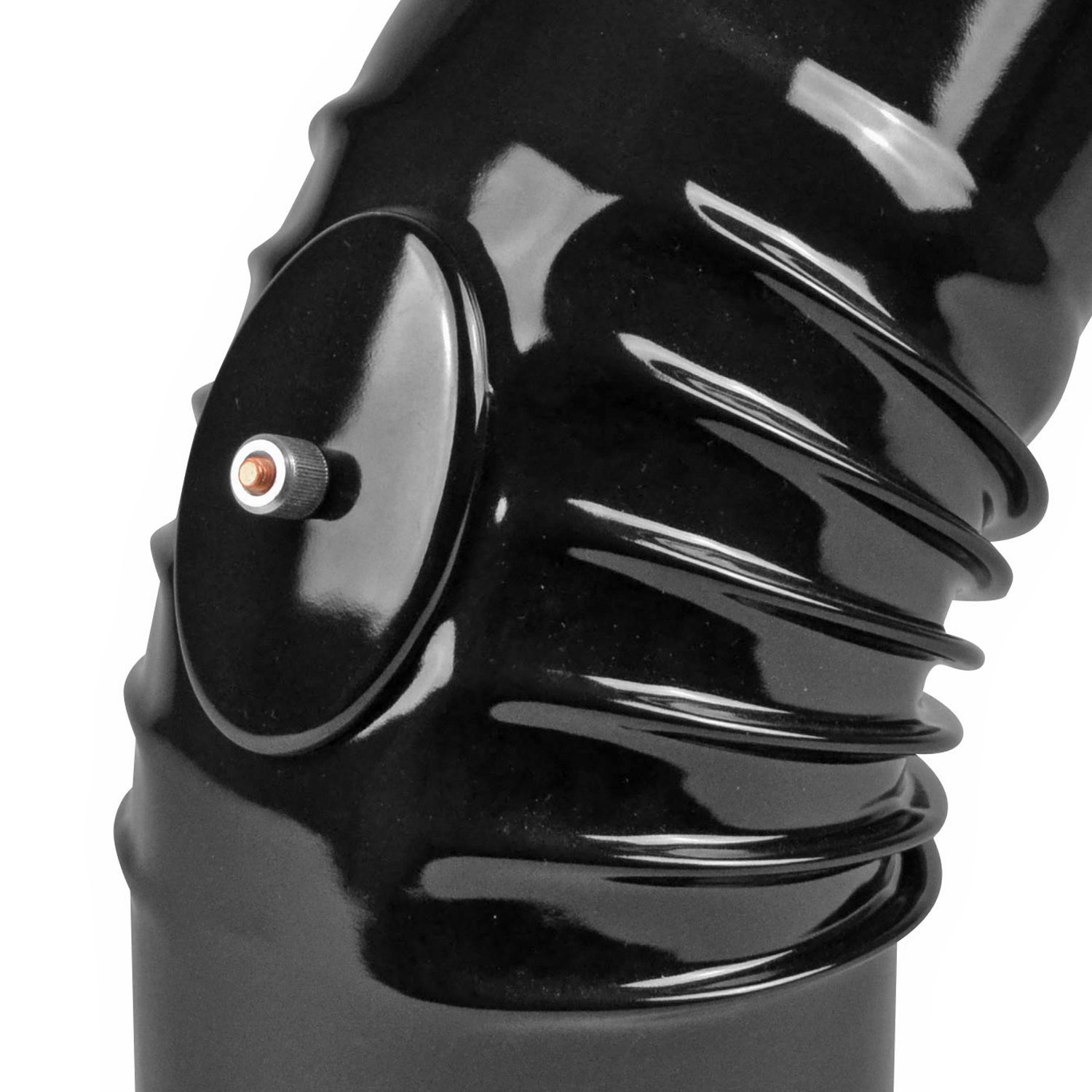 Raik Rauchrohrbogen / Ofenrohrbogen Emaille 130mm - 45° Bogen gerippt Schwarz mit Reinigungsöffnung Raik Rauchrohrbogen / Ofenrohrbogen Emaille 130mm - 45° Bogen gerippt Schwarz mit Reinigungsöffnung