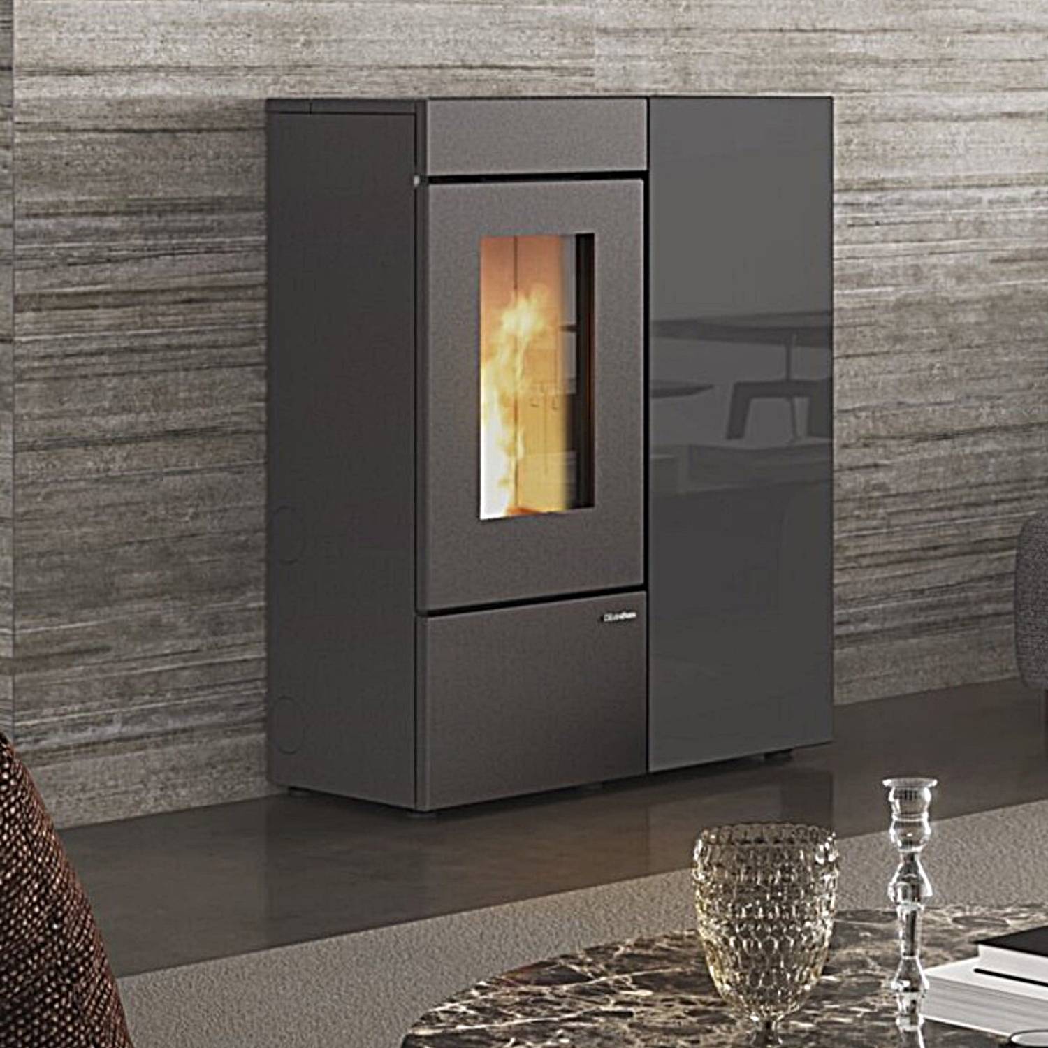 Extraflame ANNALISA PLUS CRYSTAL - schwarz Pelletofen EVOLUTION LINE