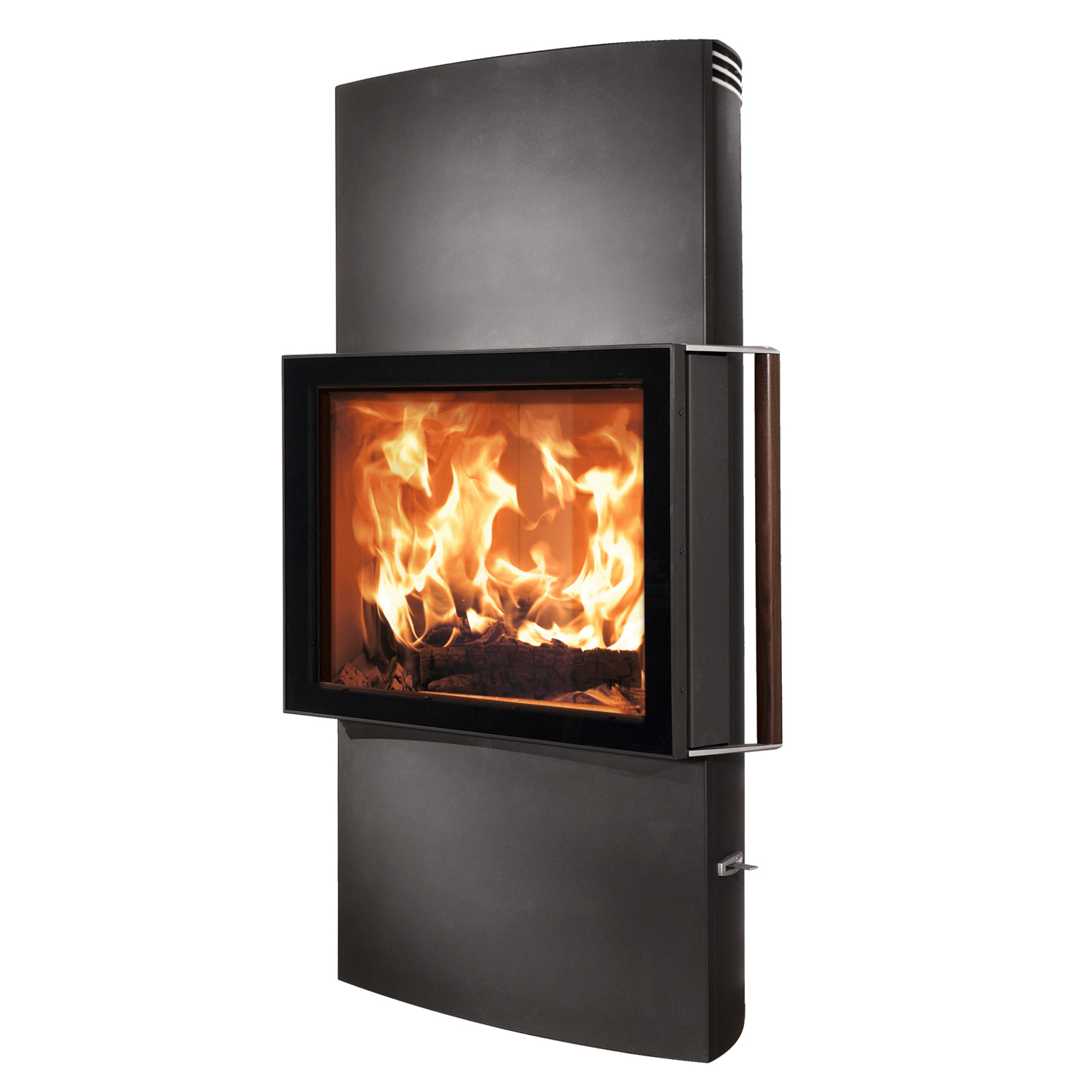 Austroflamm Lounge Xtra Kaminofen Stahl gussgrau, RR oben oder hinten + 1 m³ Kaminholz gratis