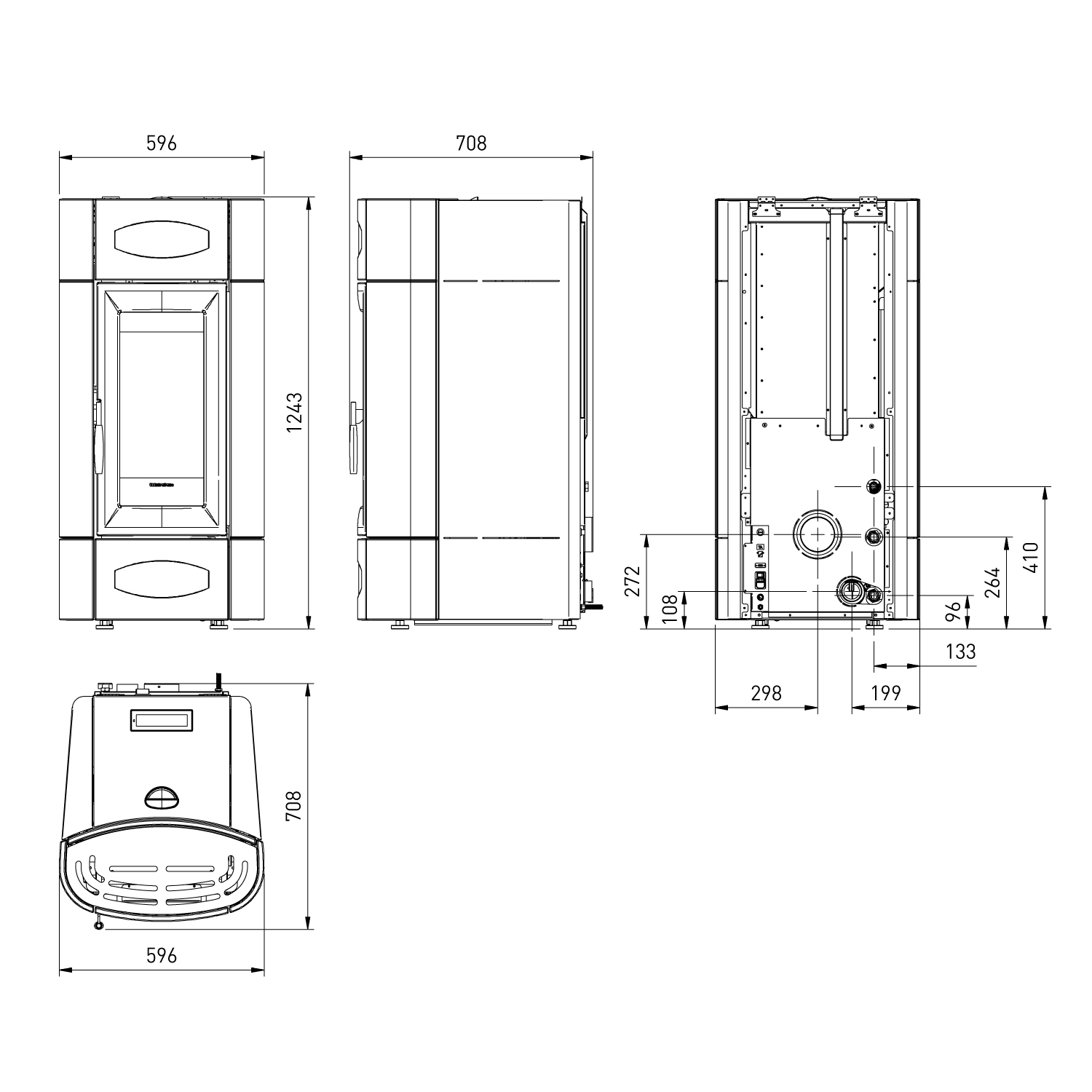 Extraflame Evolution Line Isidora Idro H20 wasserführender Pelletofen Elfenbein