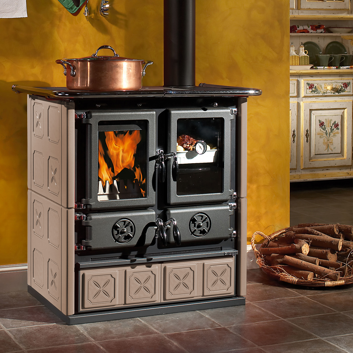 La Nordica Rosetta 5.0 Majolika Küchenofen Tortora