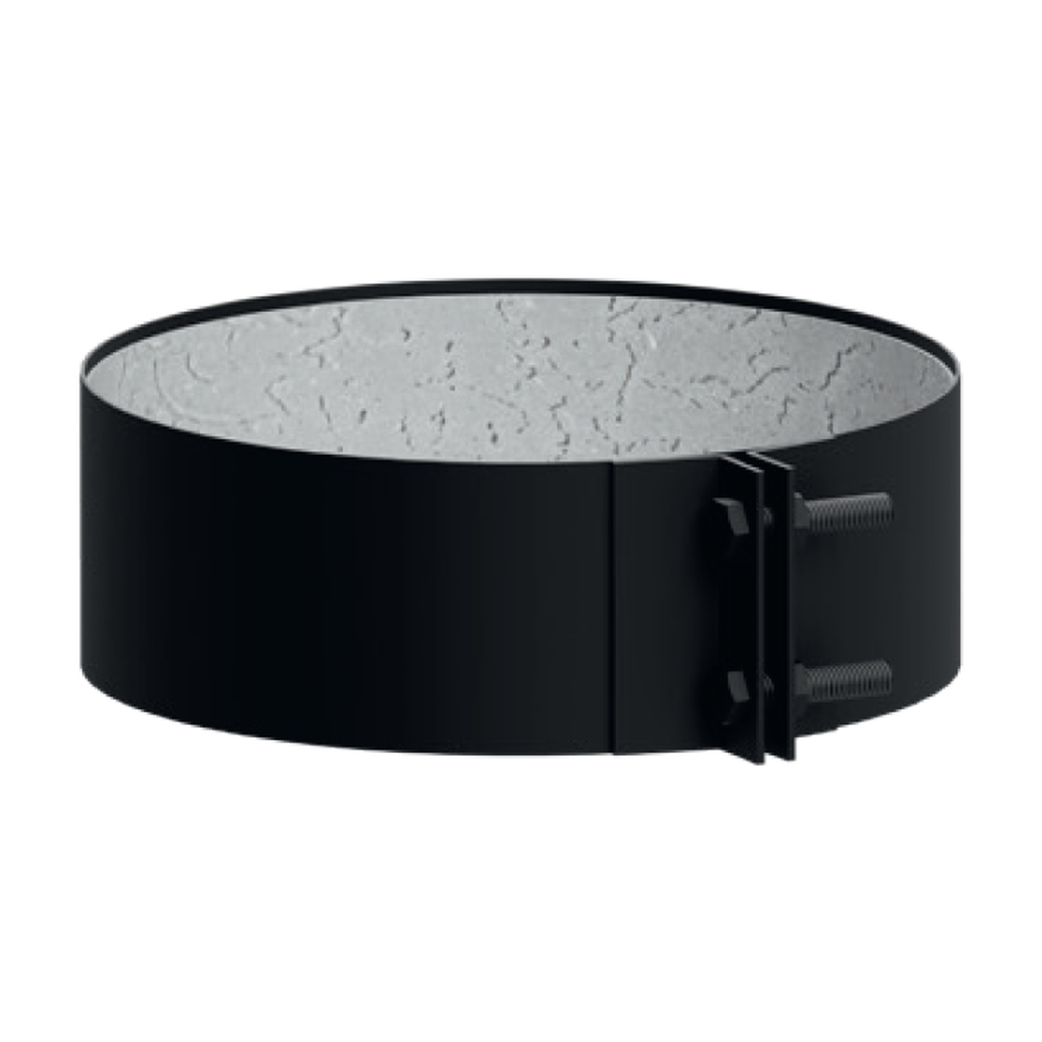 Raik Rohrschelle Bride LS DUO Durchmesser 130mm eingezogen mit Dichtung schwarz