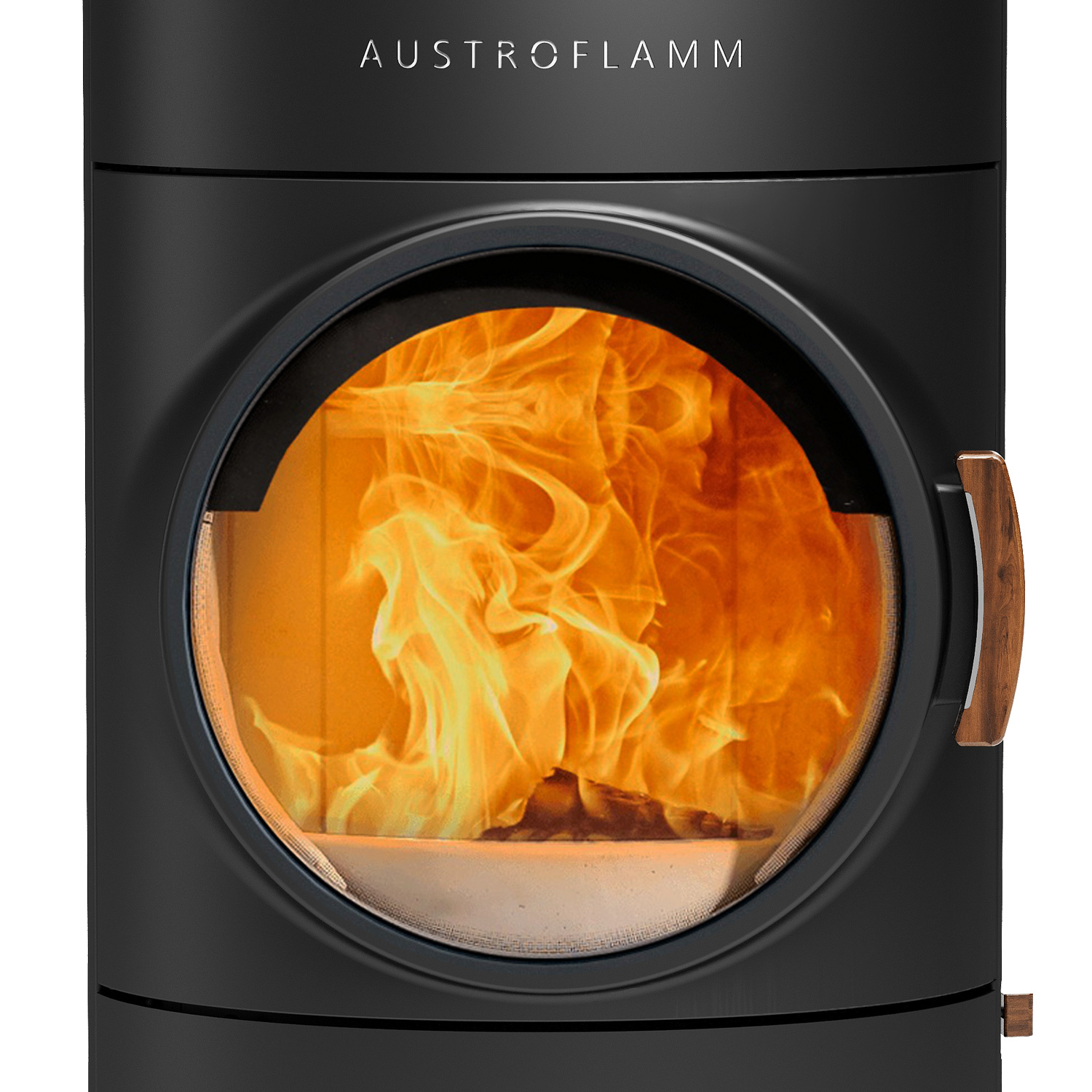 Austroflamm Clou compact Cook Kaminofen Stahl gussgrau, RR hinten + 1 m³ Kaminholz gratis