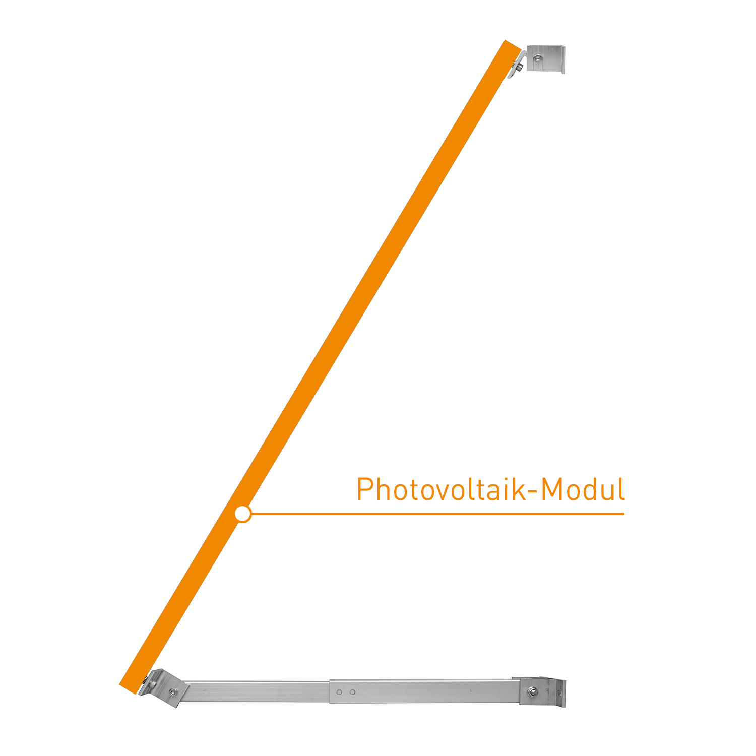 Verstellbare Halterung 15-30 Grad für PV-Module in Silber