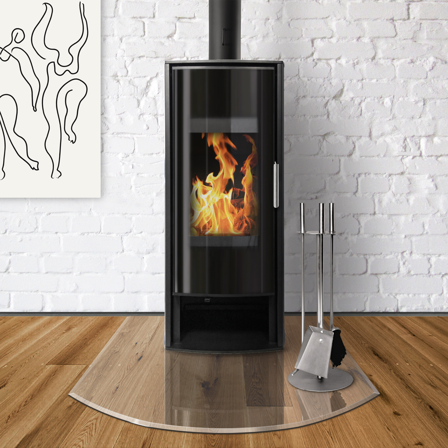 Raik Kamin Glasplatte Zunge flach 3 inkl. Facette Raik Kamin Glasplatte Zunge flach 3 inkl. Facette