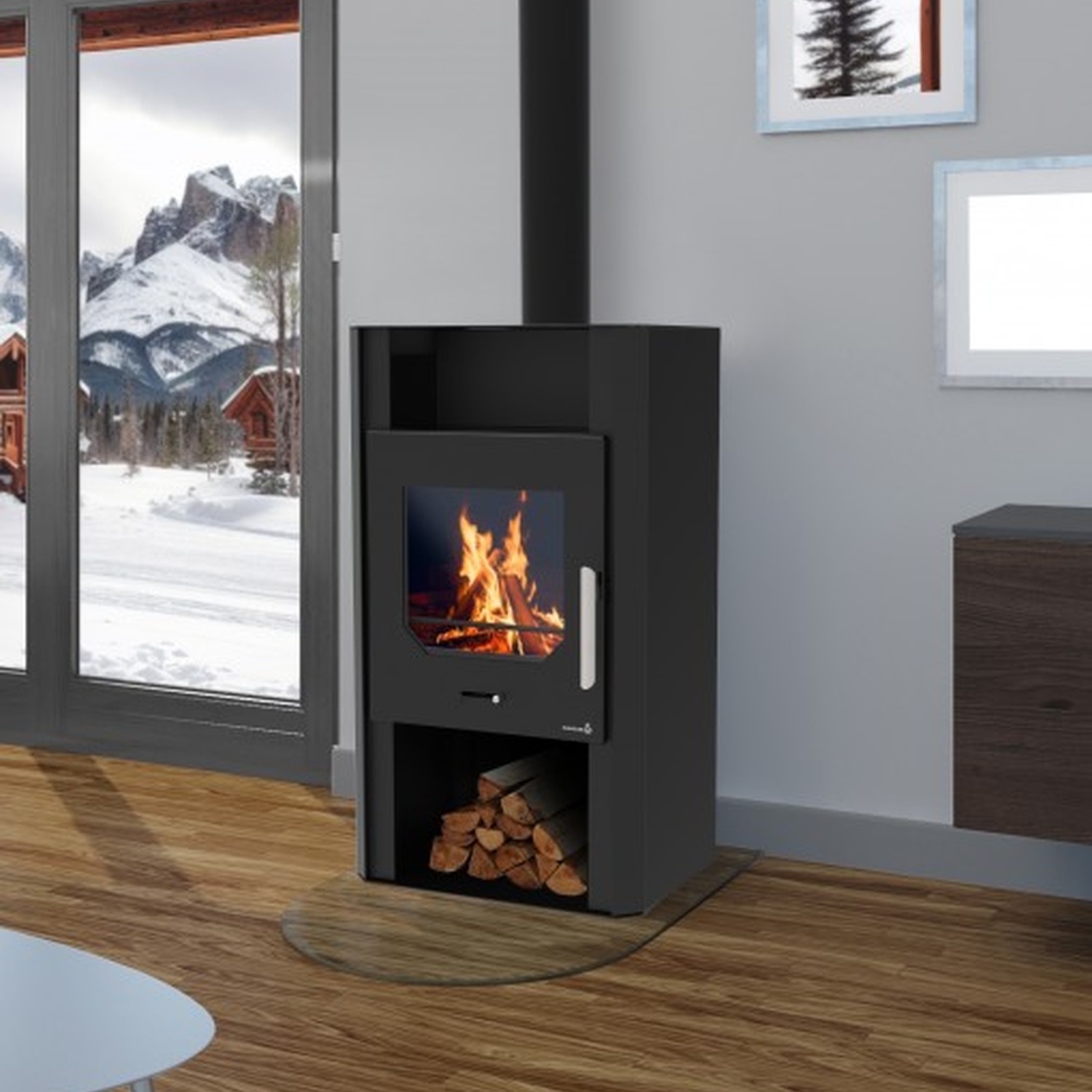 Wamsler Kaminofen Cube Stahl schwarz