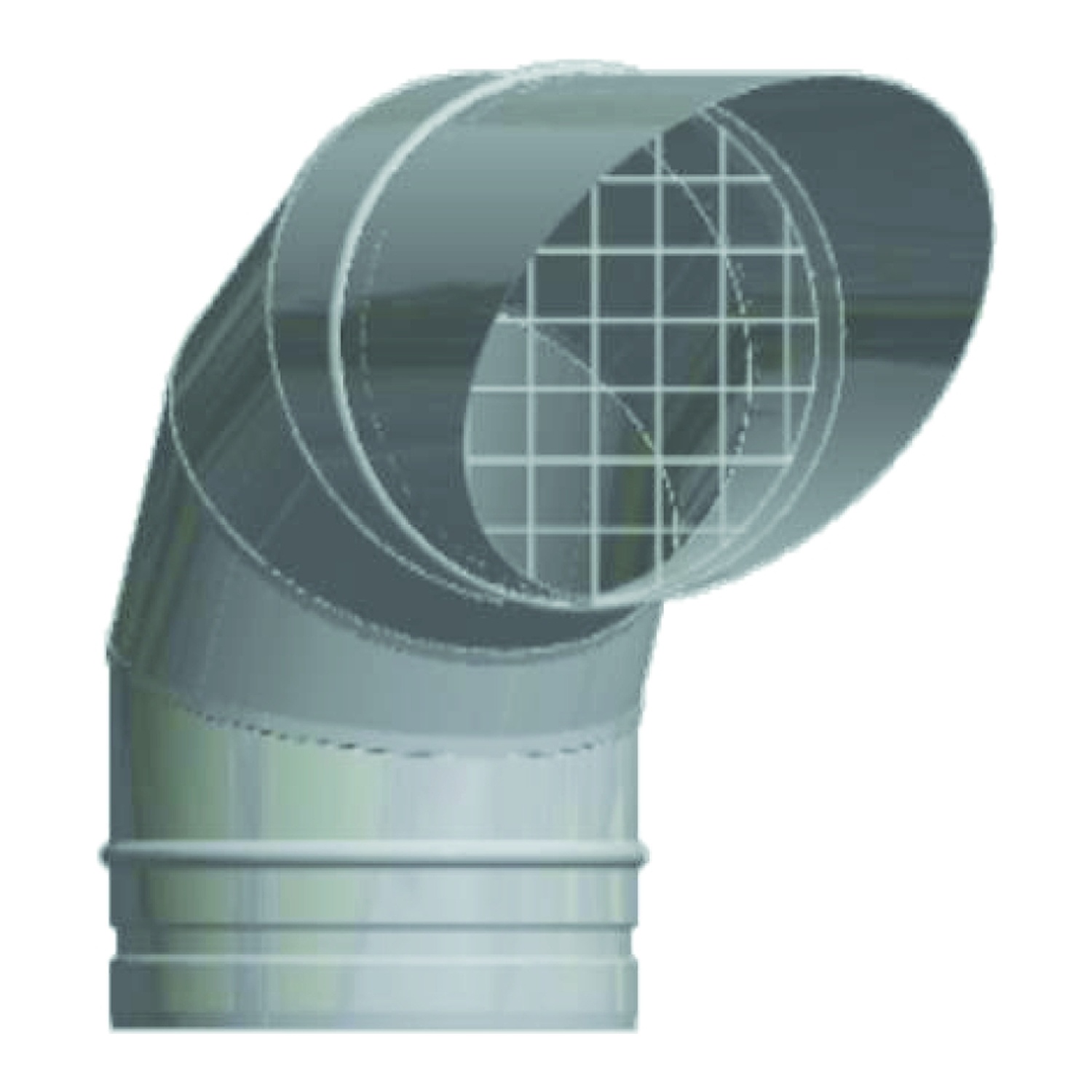 Schiedel PRIMA PLUS Ausblasbogen 90° Ø130 mm mit Vogelschutzgitter einwandig matt