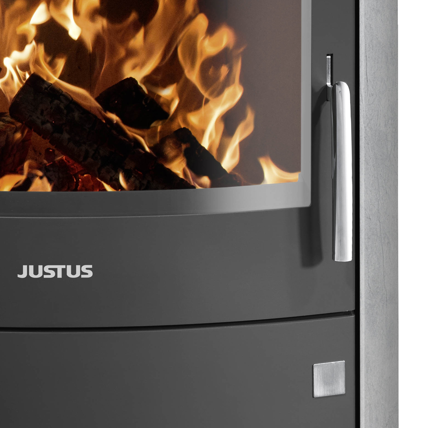 Justus Agero W+ Kaminofen Stahl Schwarz | Speckstein