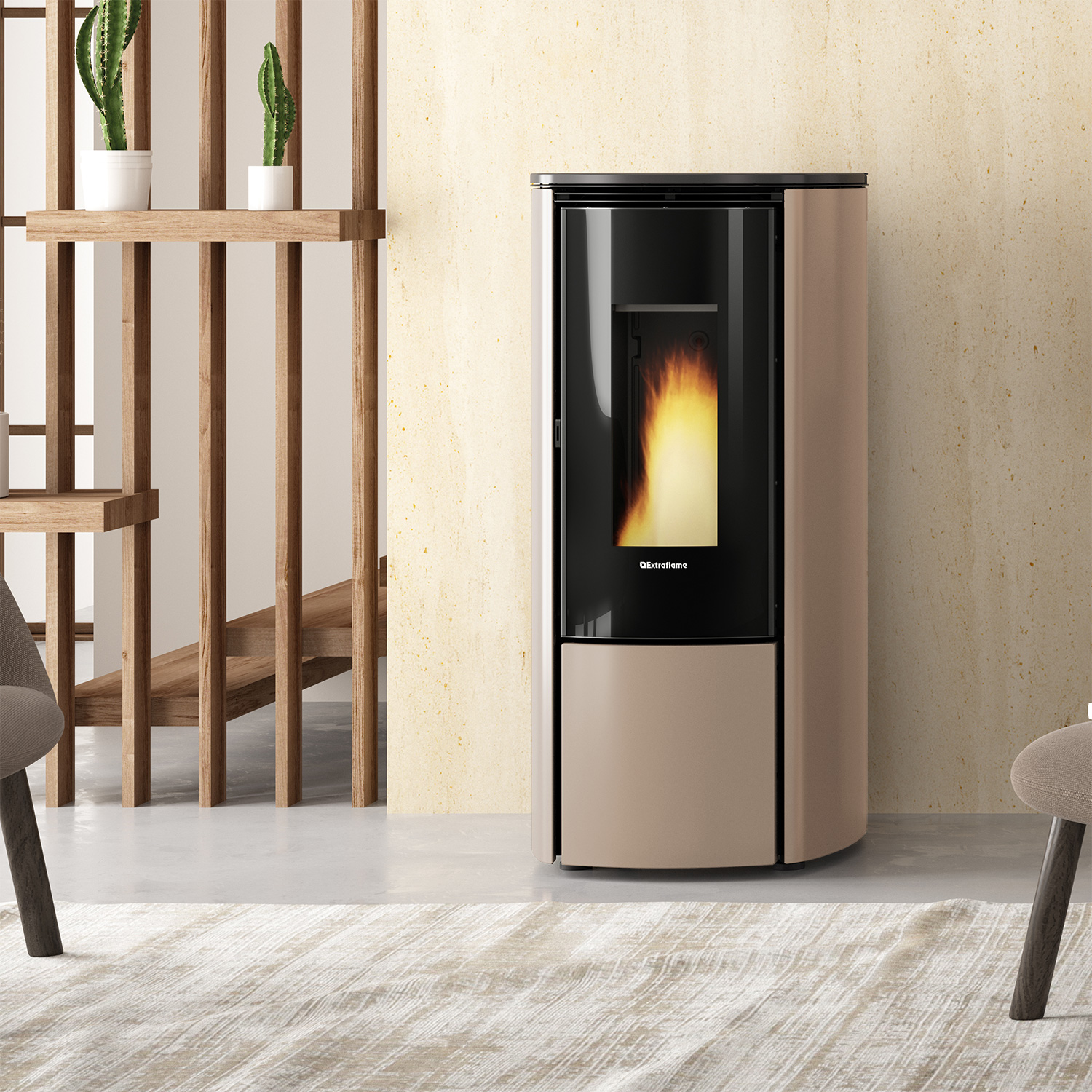 Extraflame Evolution Line Katia 9 Pelletofen Stahl Taubengrau