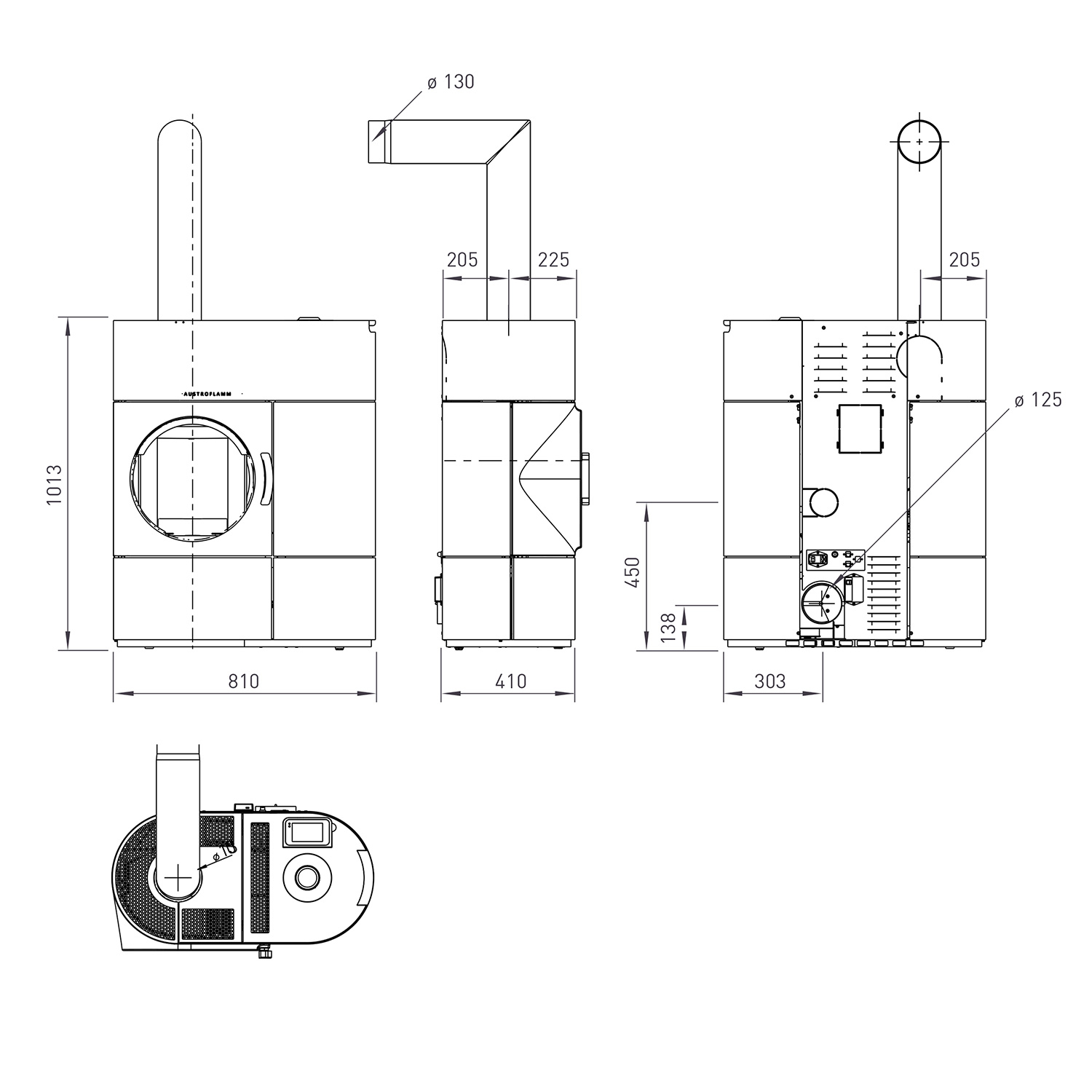 Austroflamm Clou Duo Kombi-Kaminofen Stahl Gussgrau Austroflamm Clou Duo Kombi-Kaminofen Stahl Gussgrau