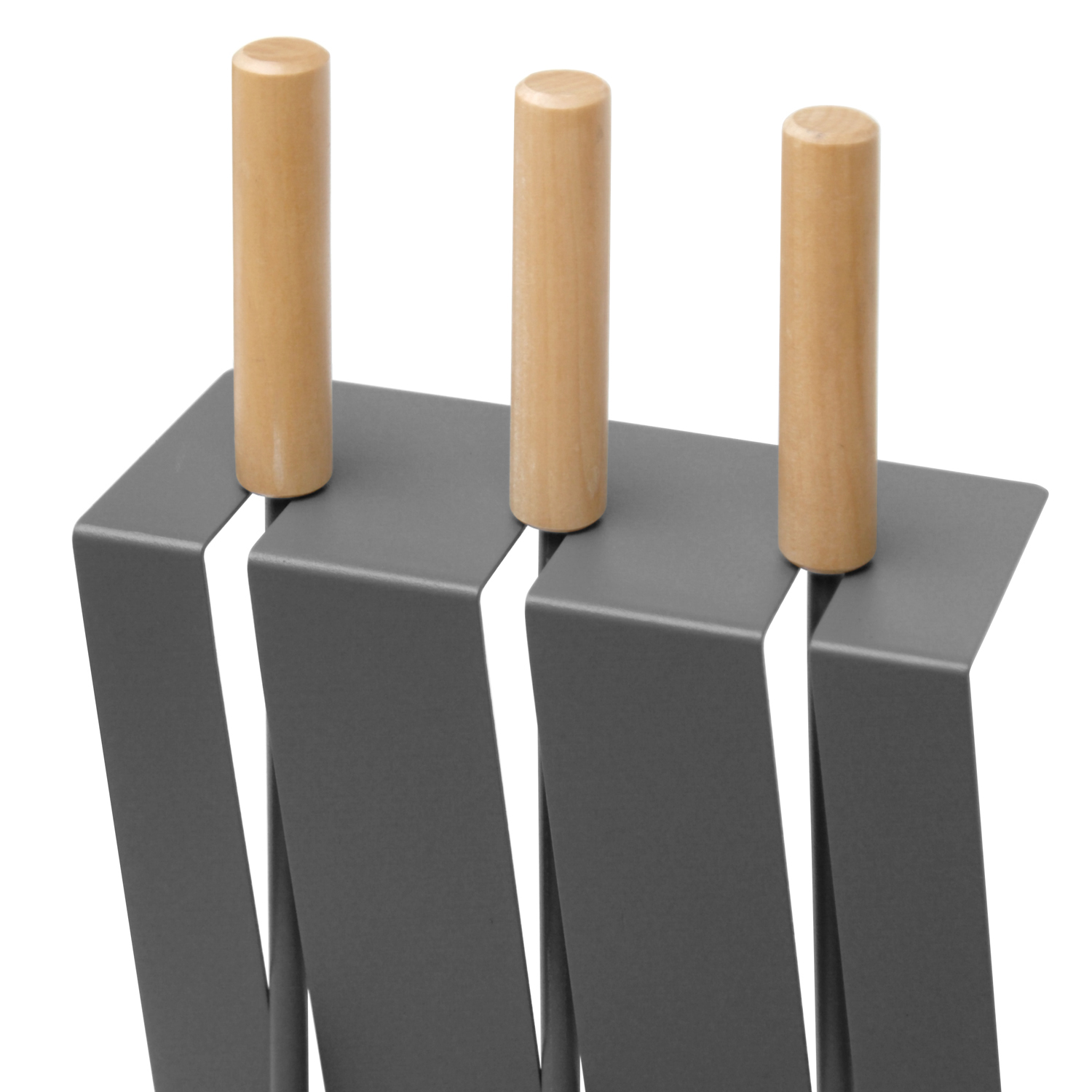 Raik Kaminbesteck Gustav 3-teilig mit Raik Kaminhandschuh, Anthrazit, Holzgriffe , 60cm