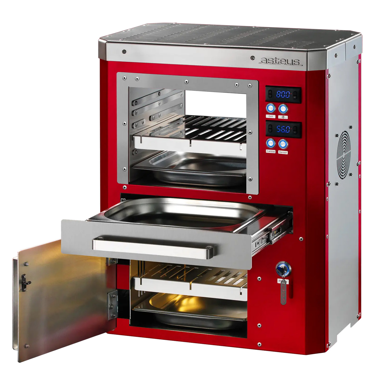 Asteus Segula 800° Lifestyle Elektrogrill rot emailliert