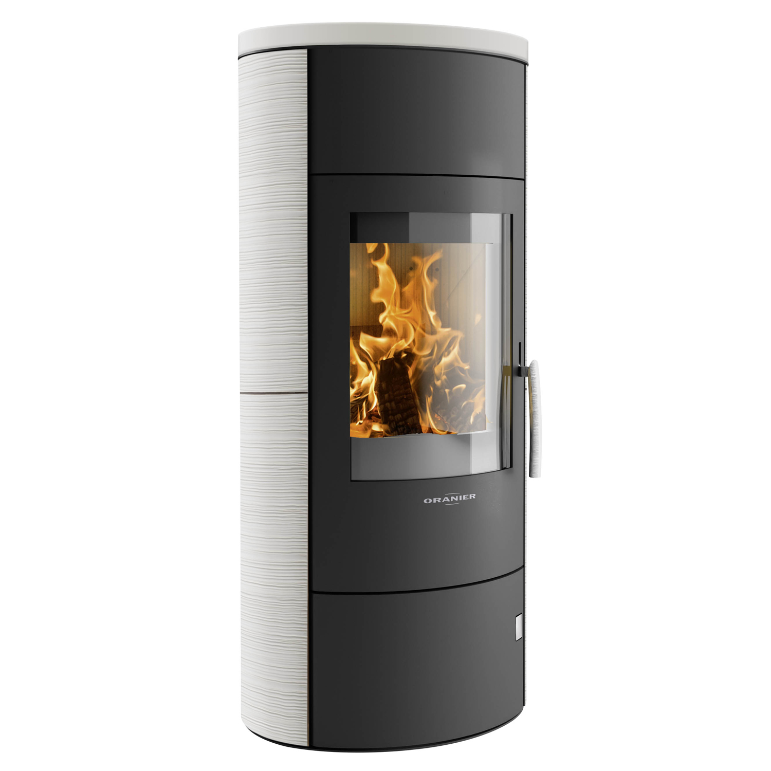 Oranier Polar W+ 2.0 Kaminofen Stahl Schwarz / Keramik Seidenweiß