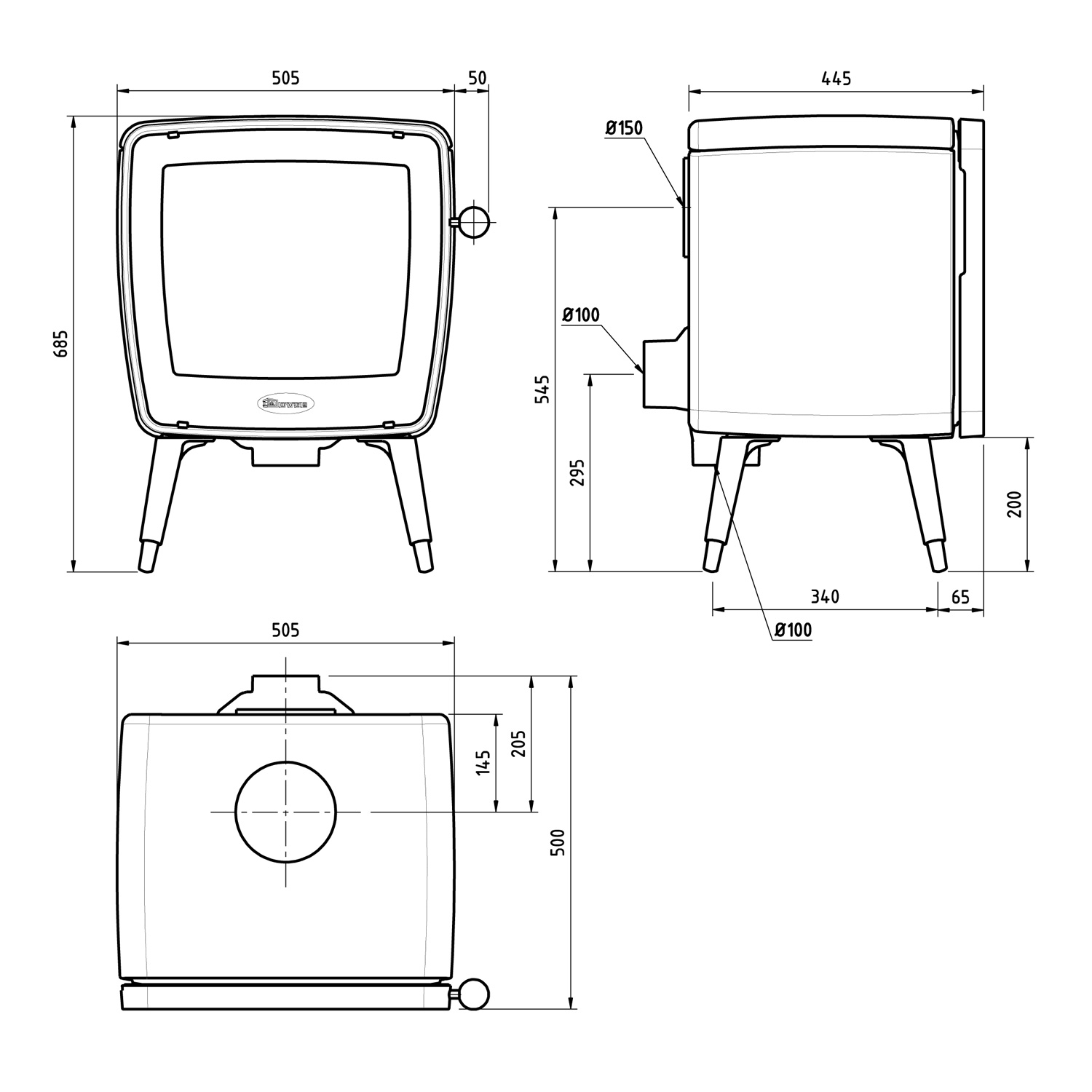 Dovre Vintage 35 Kaminofen Gusseisen Schwarz, Bauart 1 Dovre Vintage 35 Kaminofen Gusseisen Schwarz, Bauart 1
