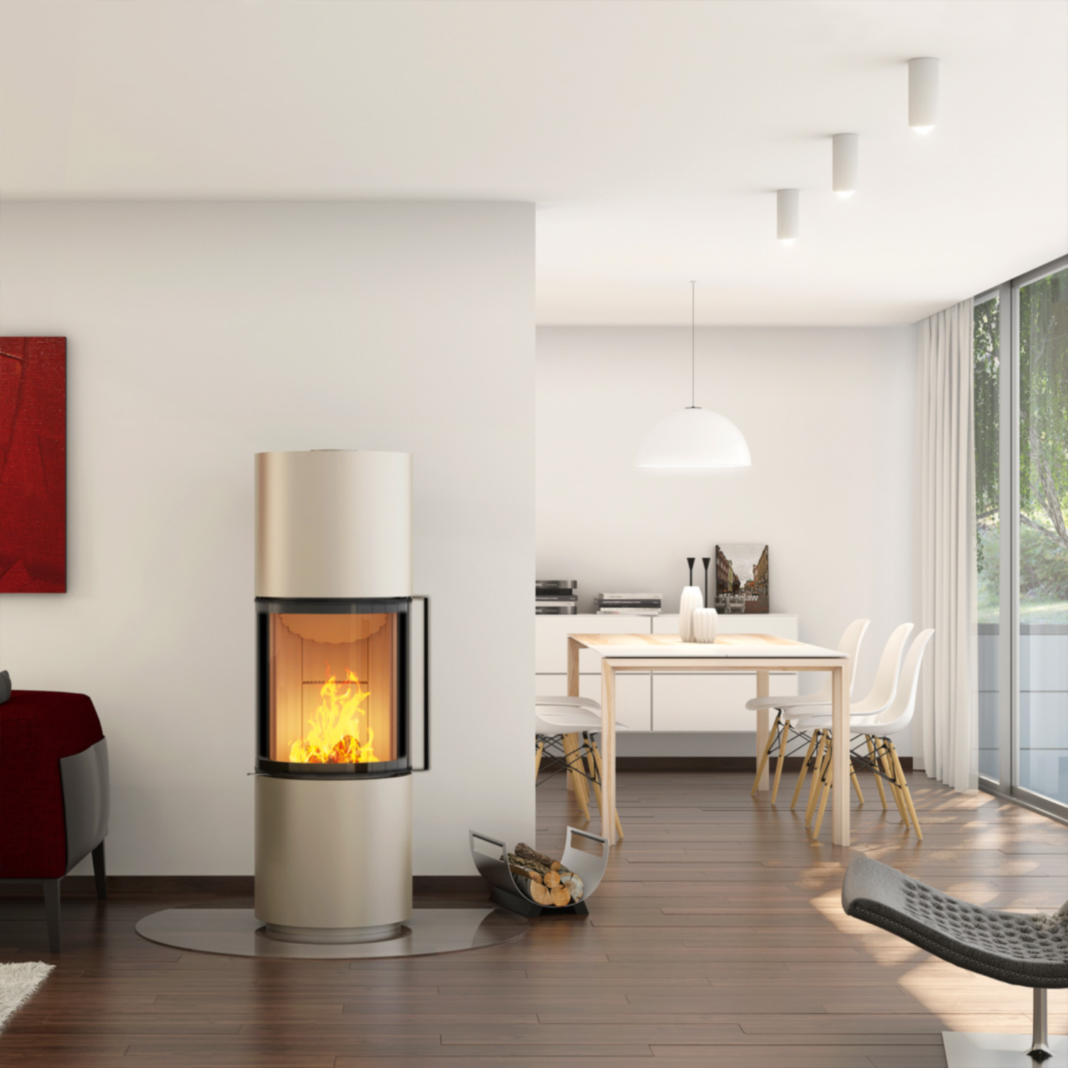 Spartherm Passo S RLU Kaminofen Perle + 1 m³ Kaminholz gratis