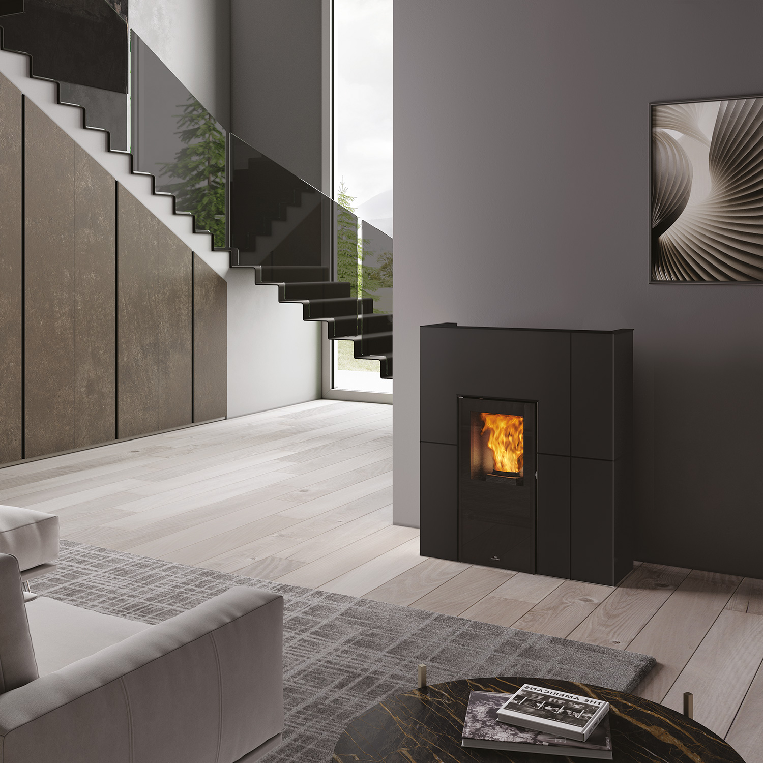 Edilkamin Blade H 15 wasserführender Pelletofen Stahl Schwarz