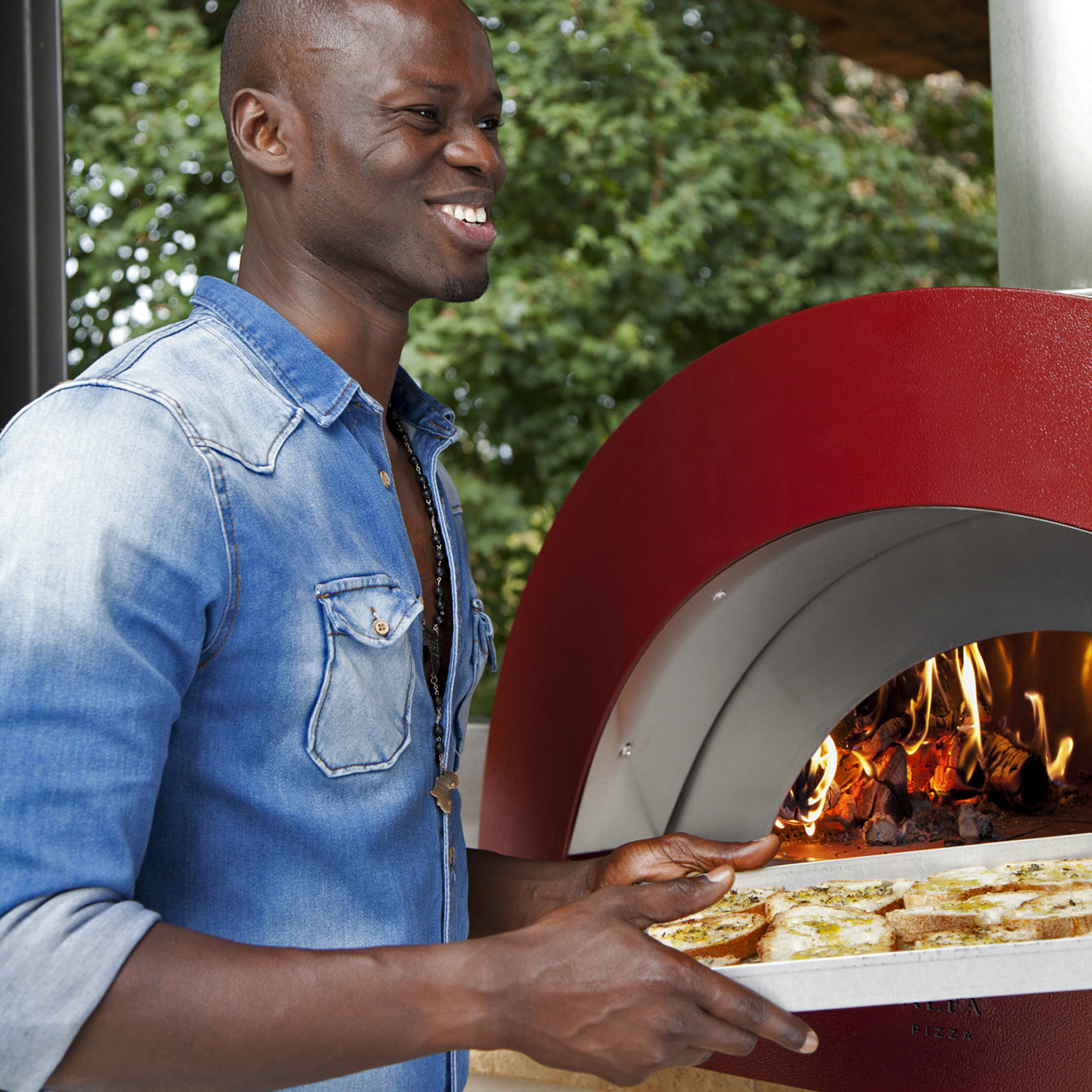Alfa Forni Pizzaofen Allegro Antikrot ohne Unterbau + Ventura Pizza-Set (4-tlg.) gratis