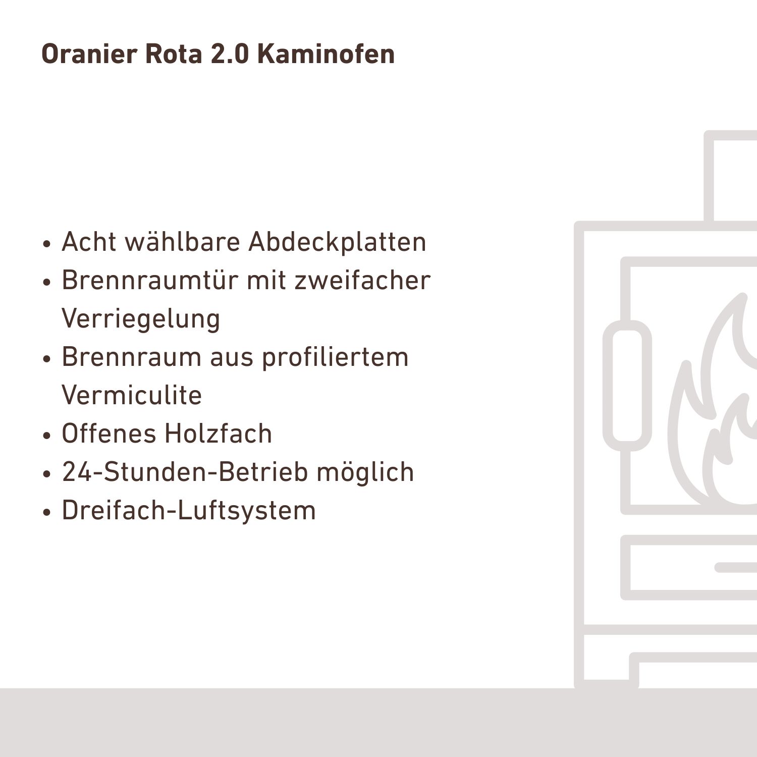 Oranier Rota 2.0 Kaminofen Stahl Schwarz