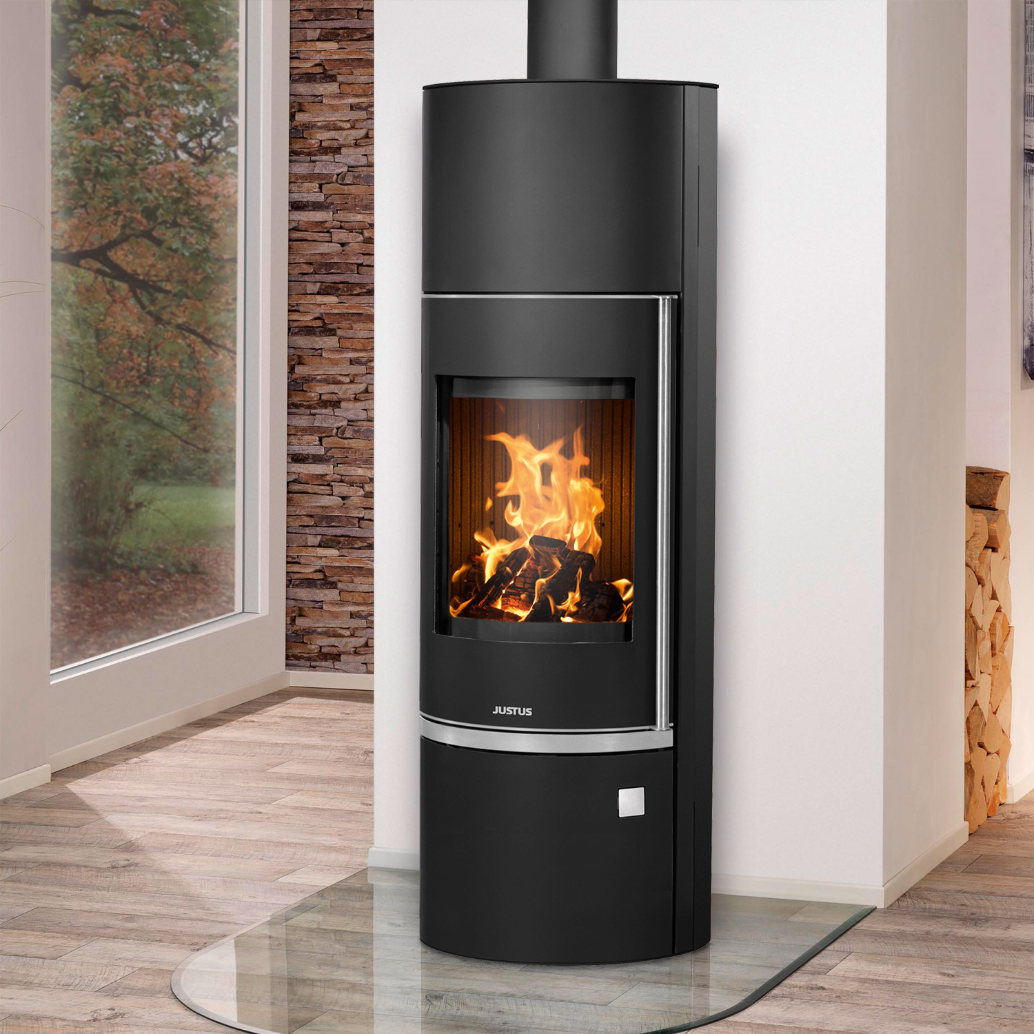 Justus Faro Aqua 2.0 Wasserführender Kaminofen Stahl Schwarz Justus Faro Aqua 2.0 Wasserführender Kaminofen Stahl Schwarz