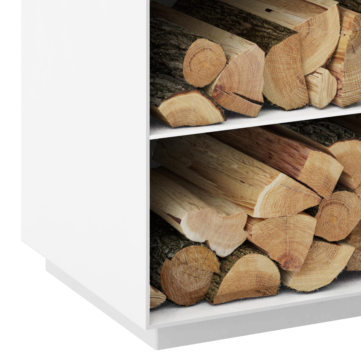 Spartherm Holzfach für Passo XS seitlich links Weiß
