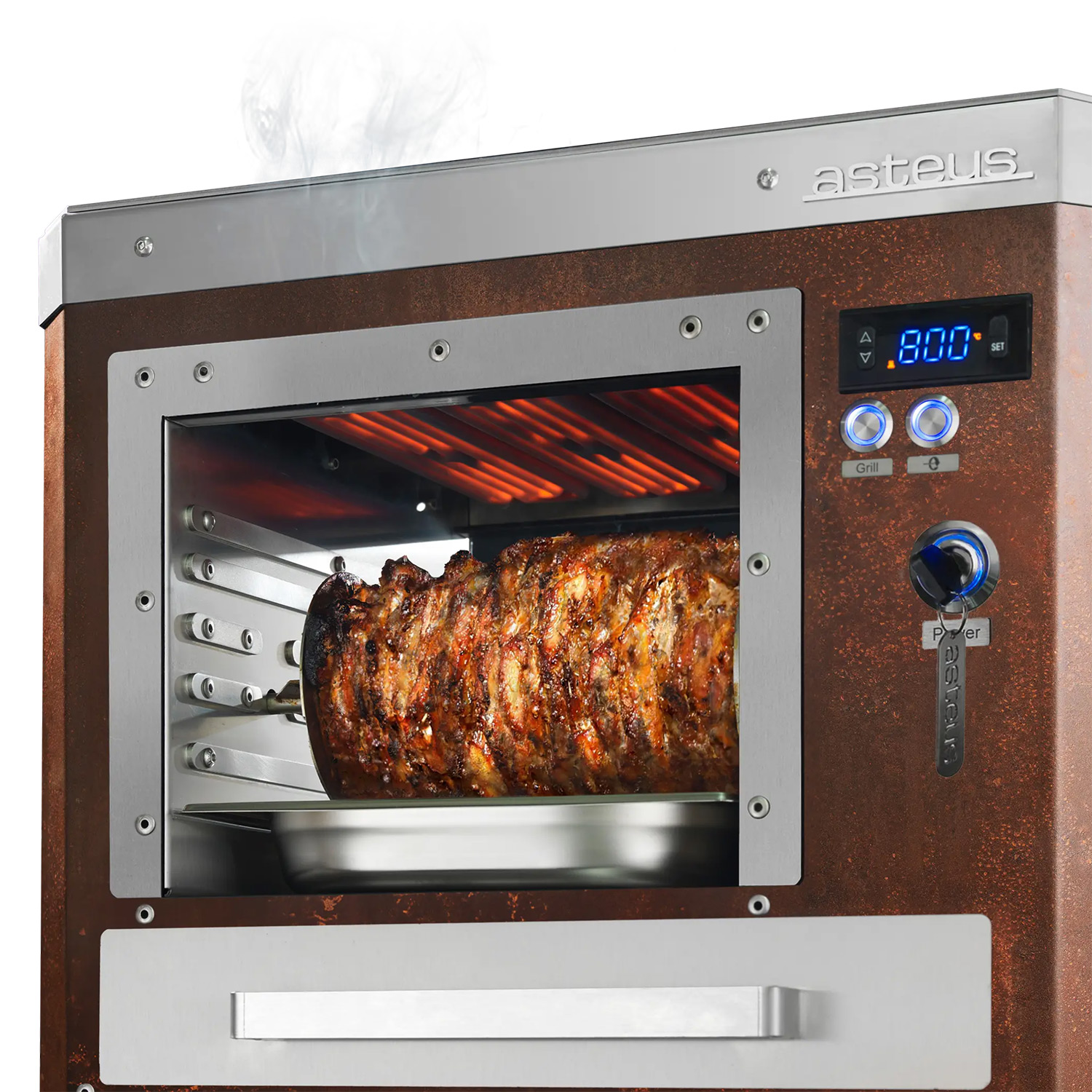 Asteus Tarso 800° Lifestyle Elektrogrill braun emailliert