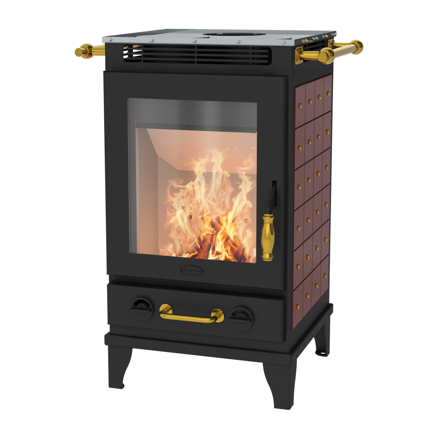 Fireplace FLORENZ Kaminofen Keramik Bordeaux