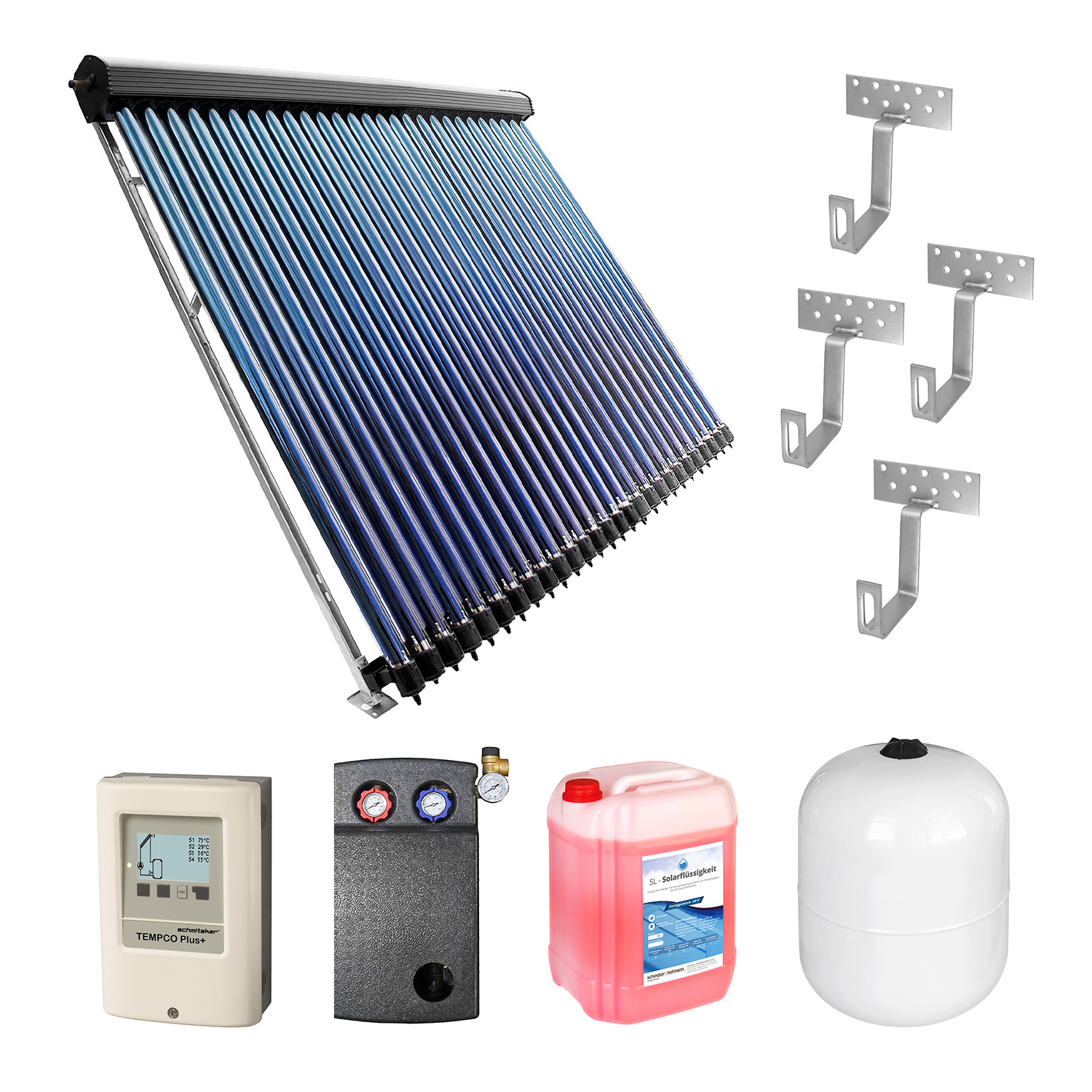 10,11 m² Solarthermie-Set 2 - 2x Röhrenkollektor HP 30 10,11 m² Solarthermie-Set 2 - 2x Röhrenkollektor HP 30