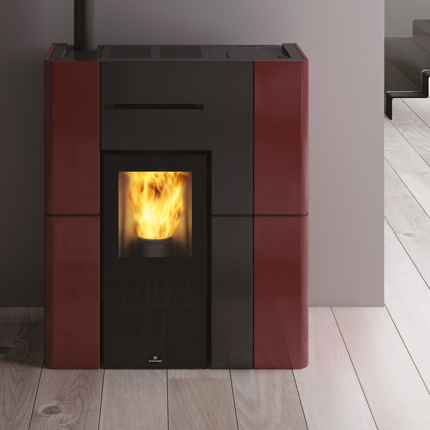 Edilkamin Blade H 15 Evo wasserführender Pelletofen Keramik Bordeaux Edilkamin Blade H 15 Evo wasserführender Pelletofen Keramik Bordeaux