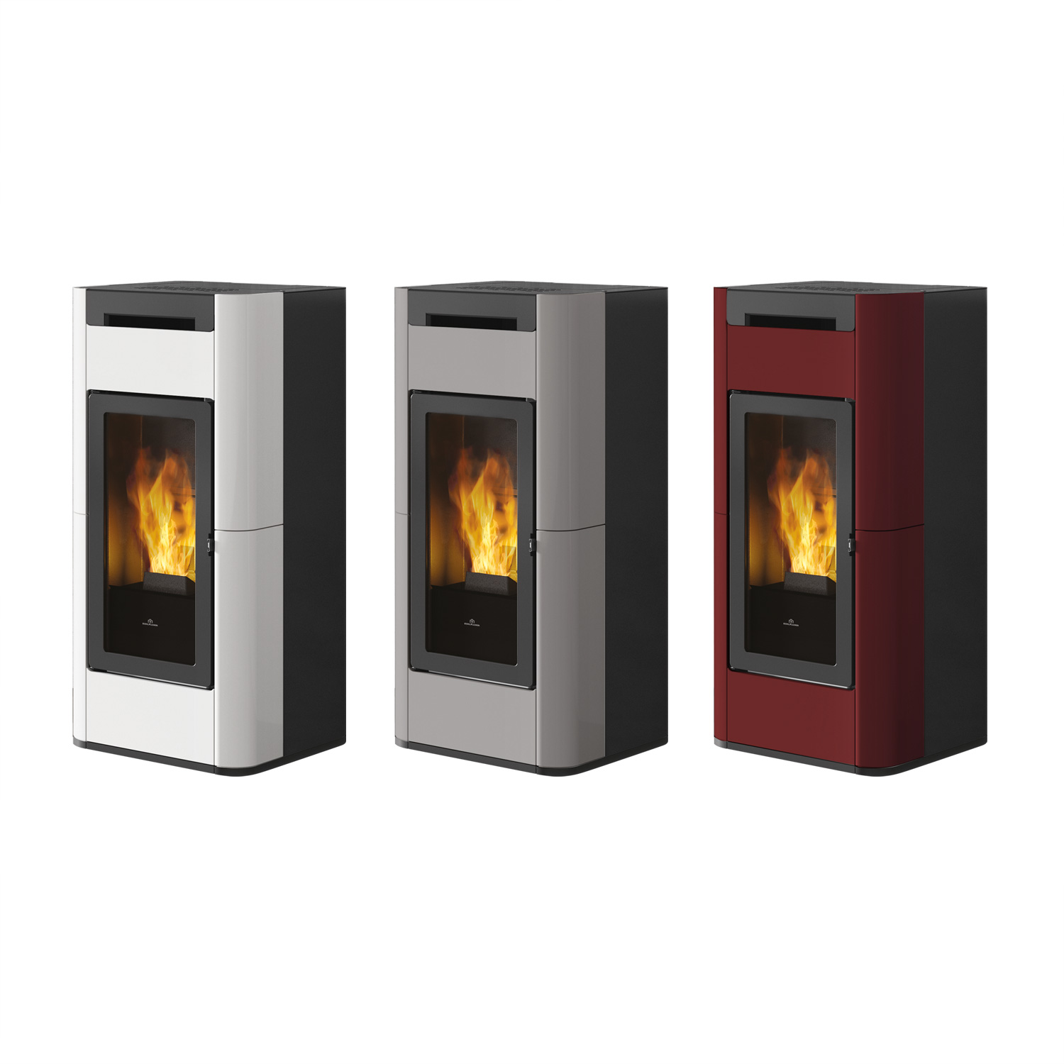 Edilkamin Tera H 25 EVO wasserführender Pelletofen Keramik Bordeaux