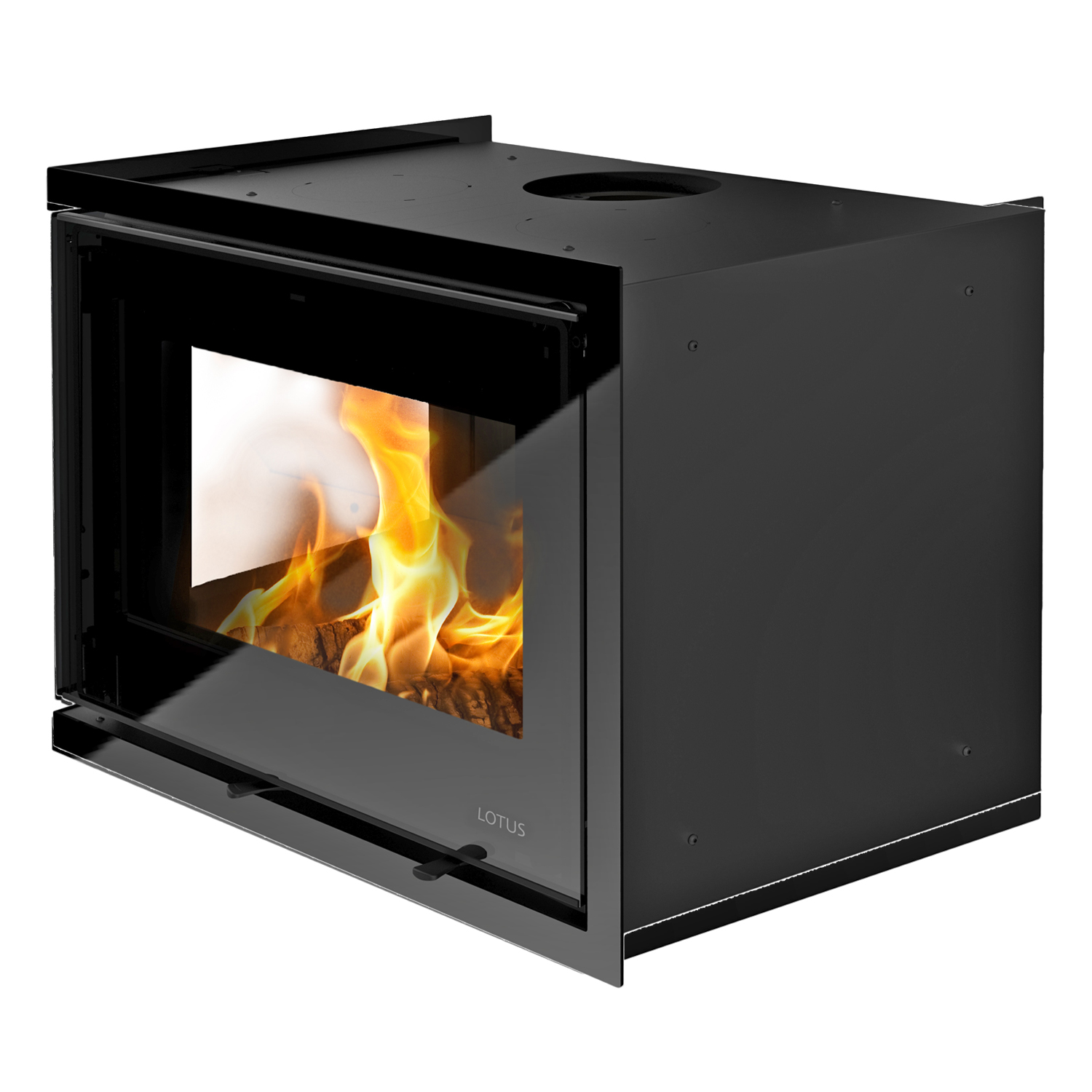 Lotus Unico 12 Kamineinsatz Schwarz / Scharniere links Lotus Unico 12 Kamineinsatz Schwarz / Scharniere links