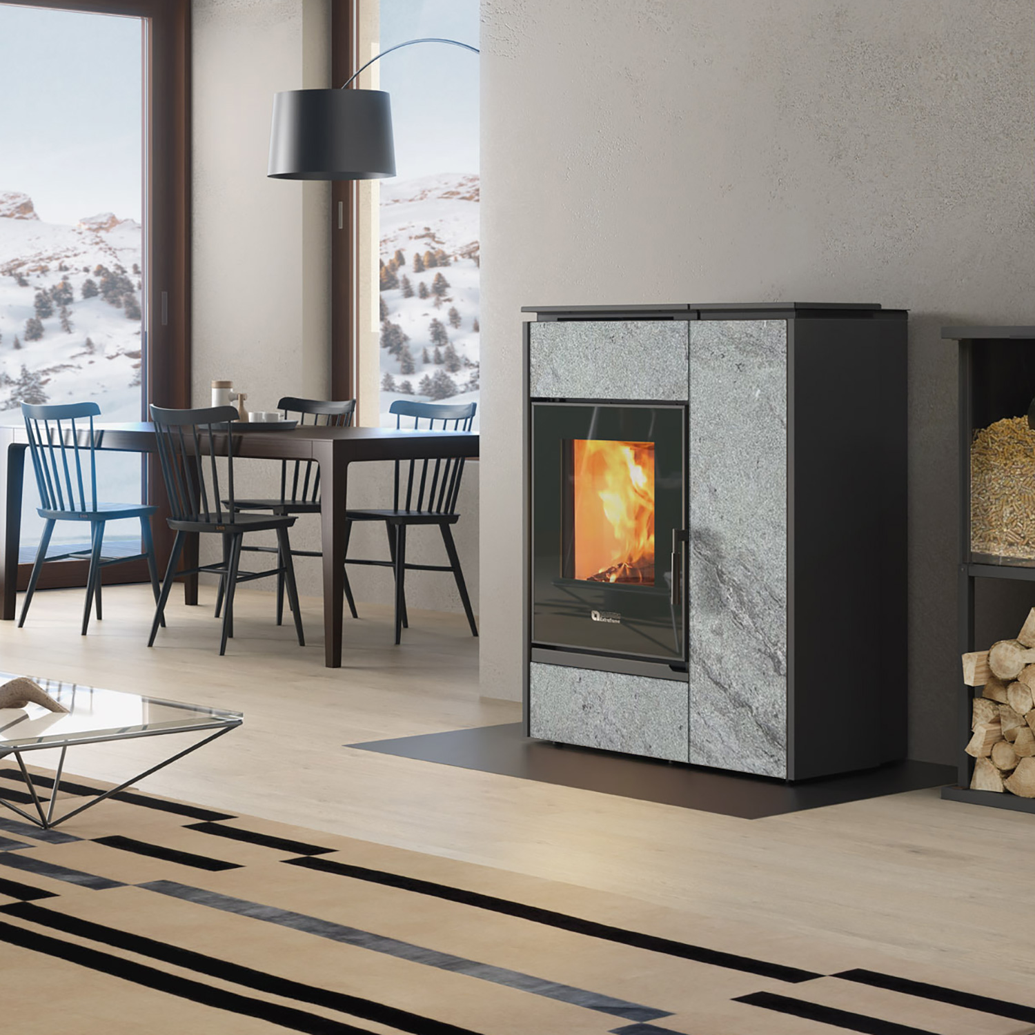 Extraflame Evolution Line Margaret Hybridofen Naturstein