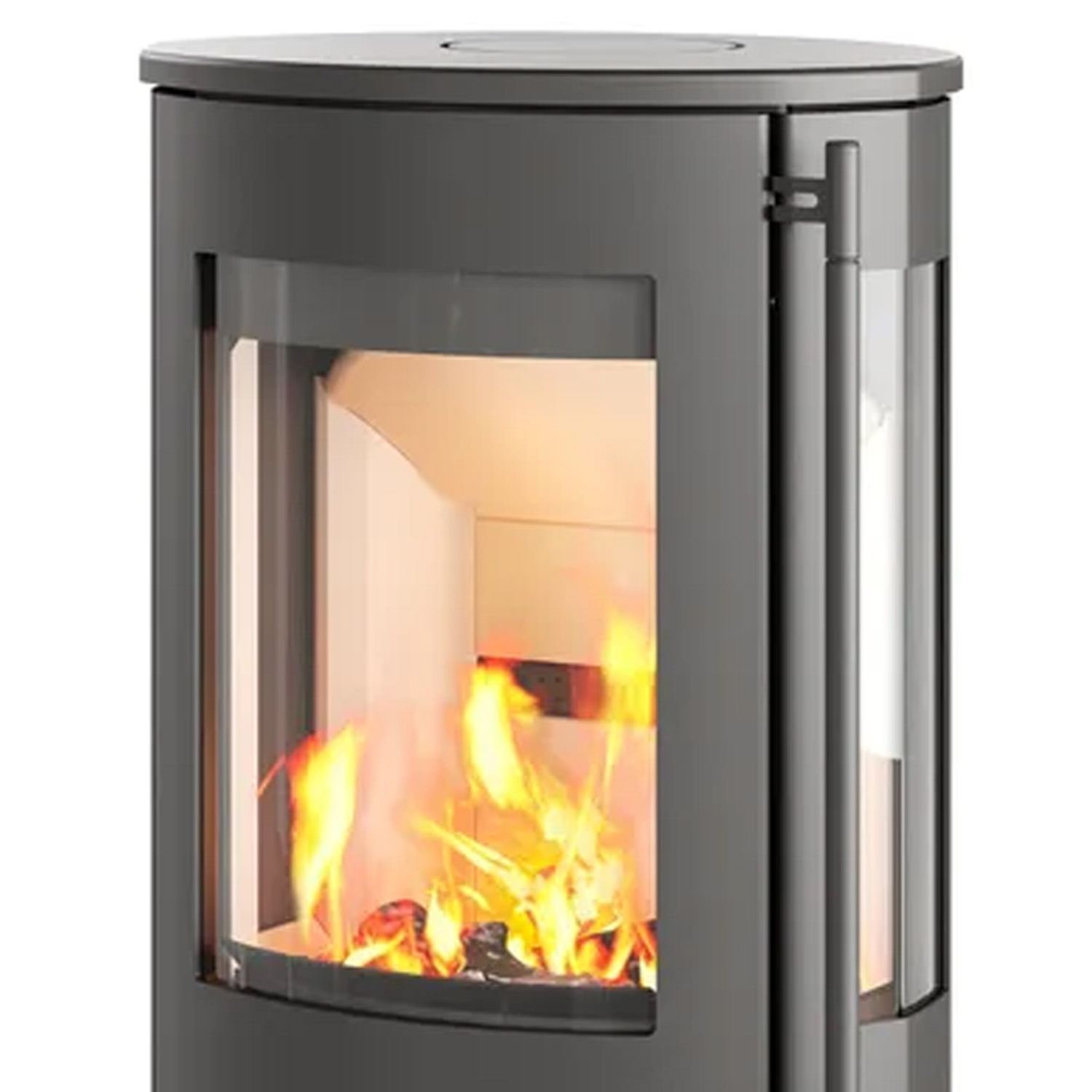 Lotus Kaminofen Liva 6 G Stahl Schwarz / Seitenglas, DIBt, RR hinten od. RR oben / optional Griffvarianten
