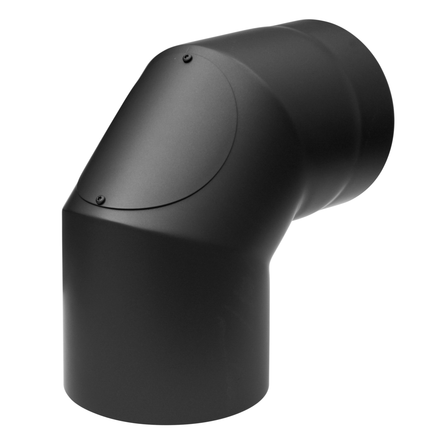 Raik Izoker Rauchrohrbogen 150mm schwarz doppelwandig 90° mit Tür für Rauchrohr / Ofenrohr