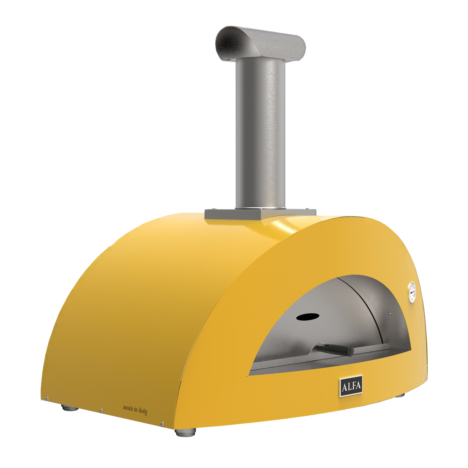 Alfa Moderno 3 Pizze Pizzaofen Holz Fire Yellow