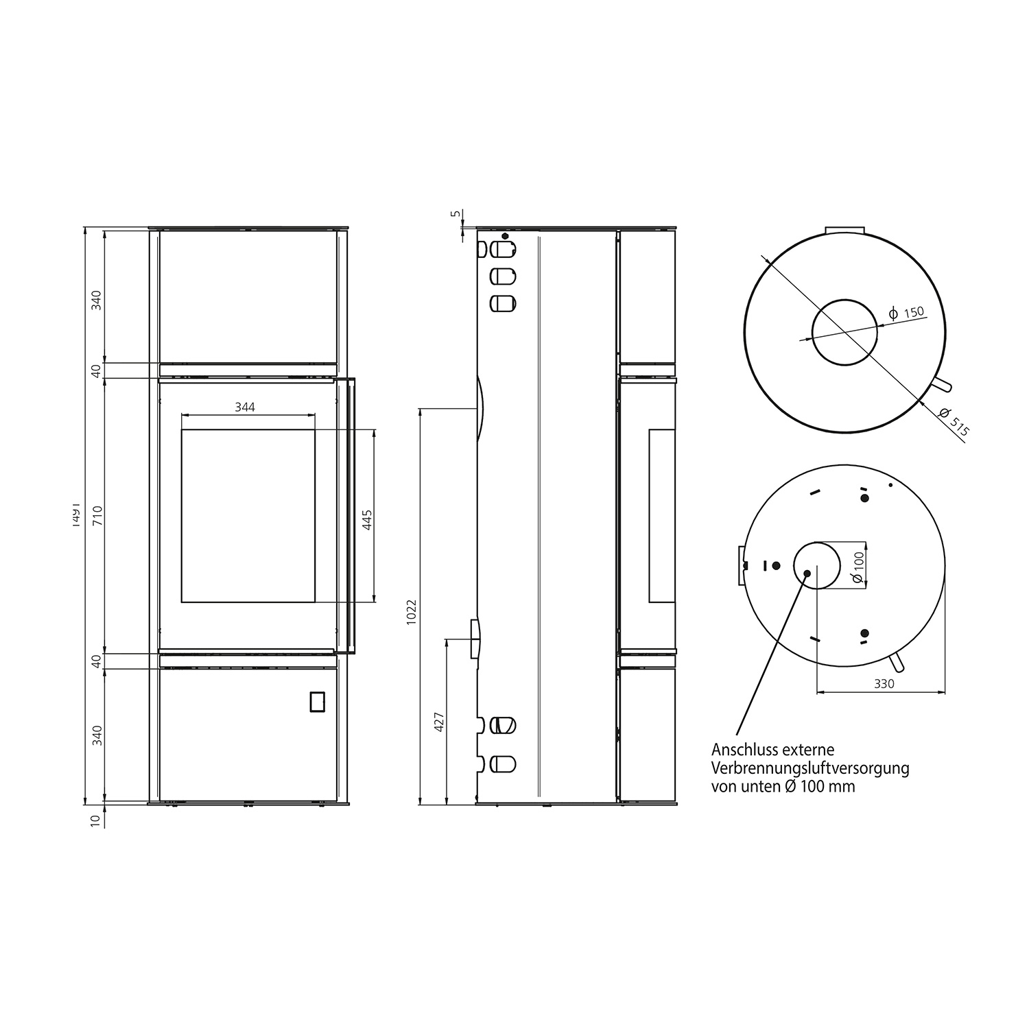 Oranier+ Arena W+ 2.0 Kaminofen pureBLACK Sonderedition