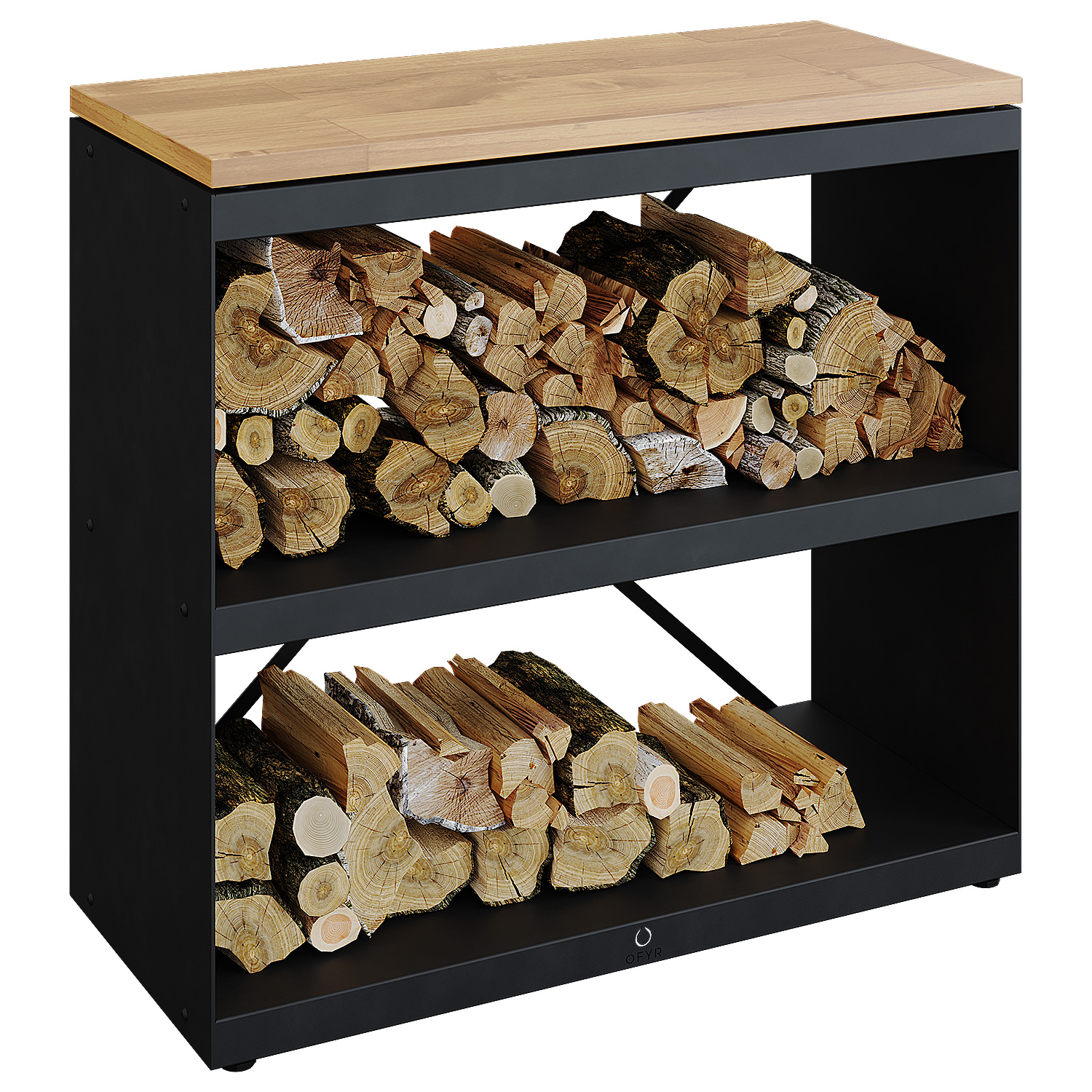 OFYR Holzregal Black mit Arbeitsplatte OFYR Holzregal Black mit Arbeitsplatte