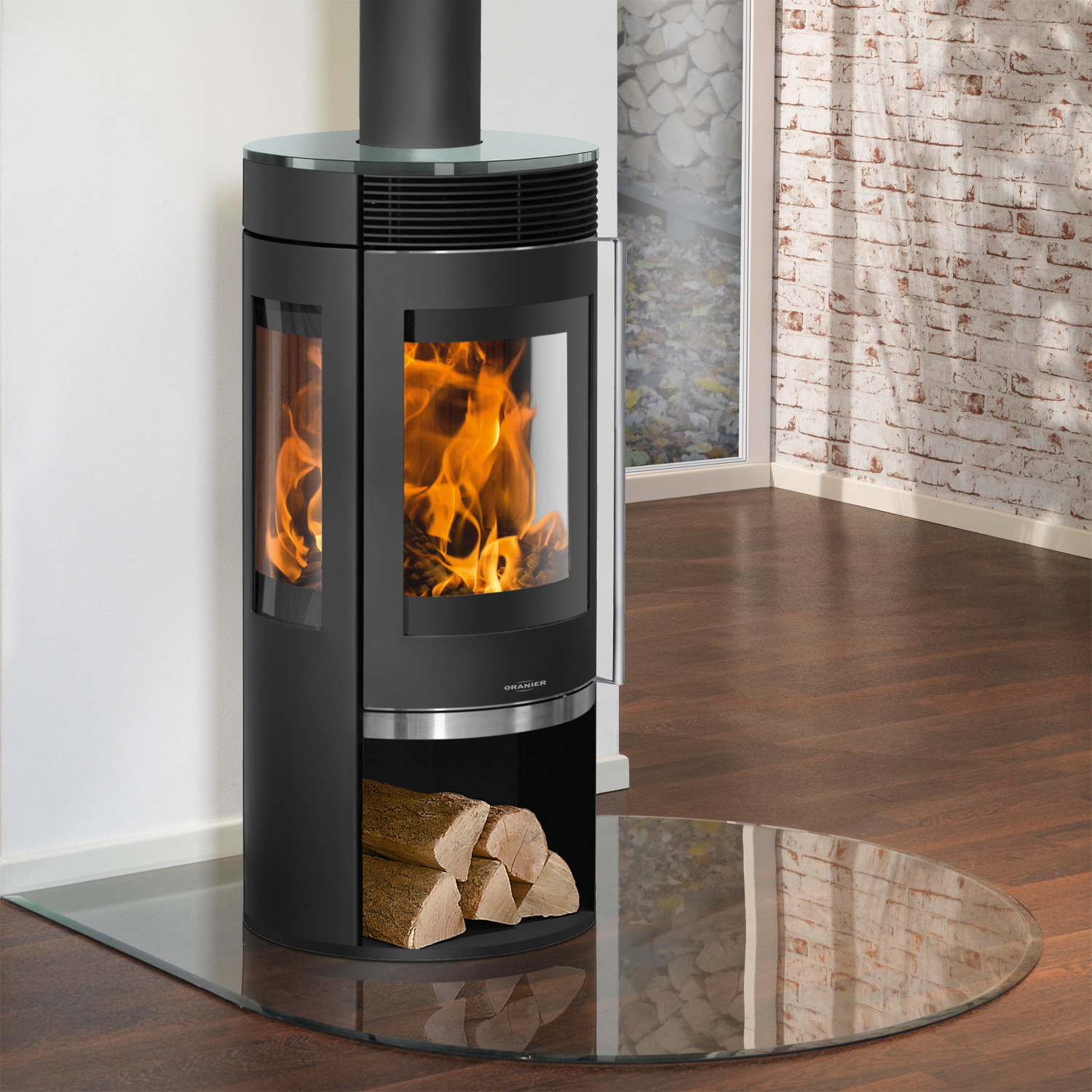 Oranier Rota TRE 2.0 Kaminofen Stahl Schwarz mit Glas-Abdeckplatte Oranier Rota TRE 2.0 Kaminofen Stahl Schwarz mit Glas-Abdeckplatte