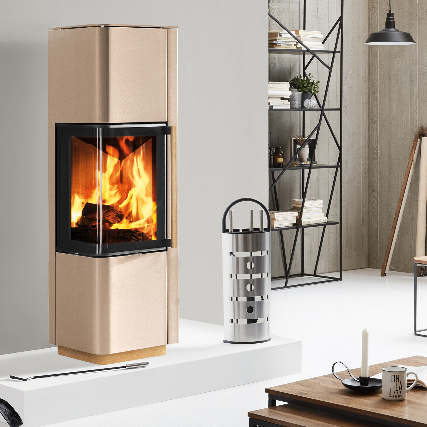 Spartherm Cubo L style RLU Kaminofen Perle