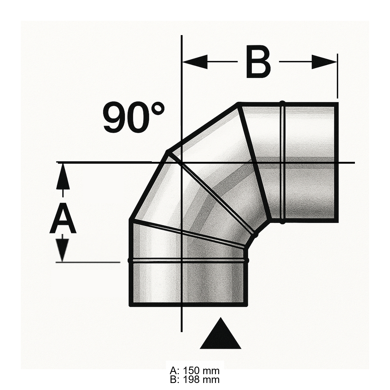 Schiedel PRIMA PLUS Bogen 90° Ø150 mm einwandig matt