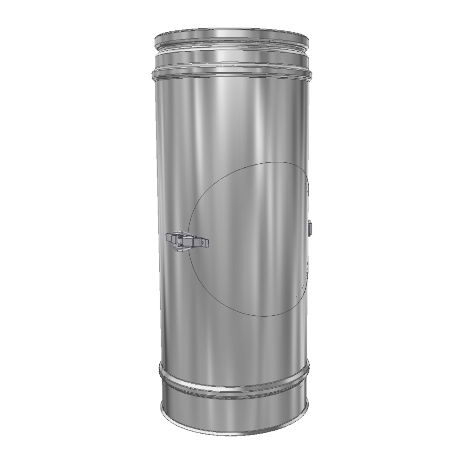 Schiedel ICS Rohrelement 500 mm ICS Ø130 mit Reinigungsöffnung flach doppelwandig glänzend