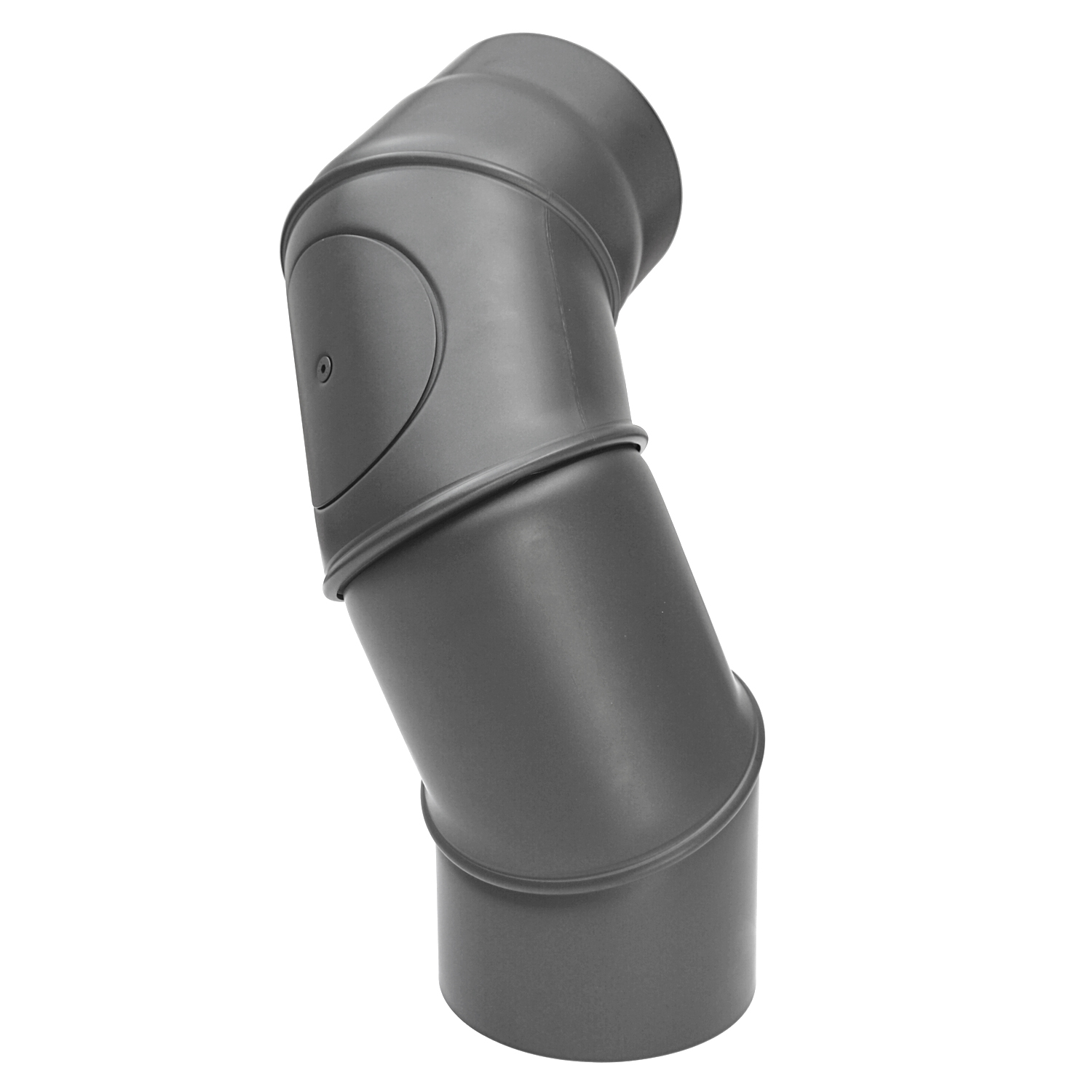 Raik Basic Rauchrohrmultibogen 150mm gussgrau mit Tür – 4teilig für Rauchrohr / Ofenrohr