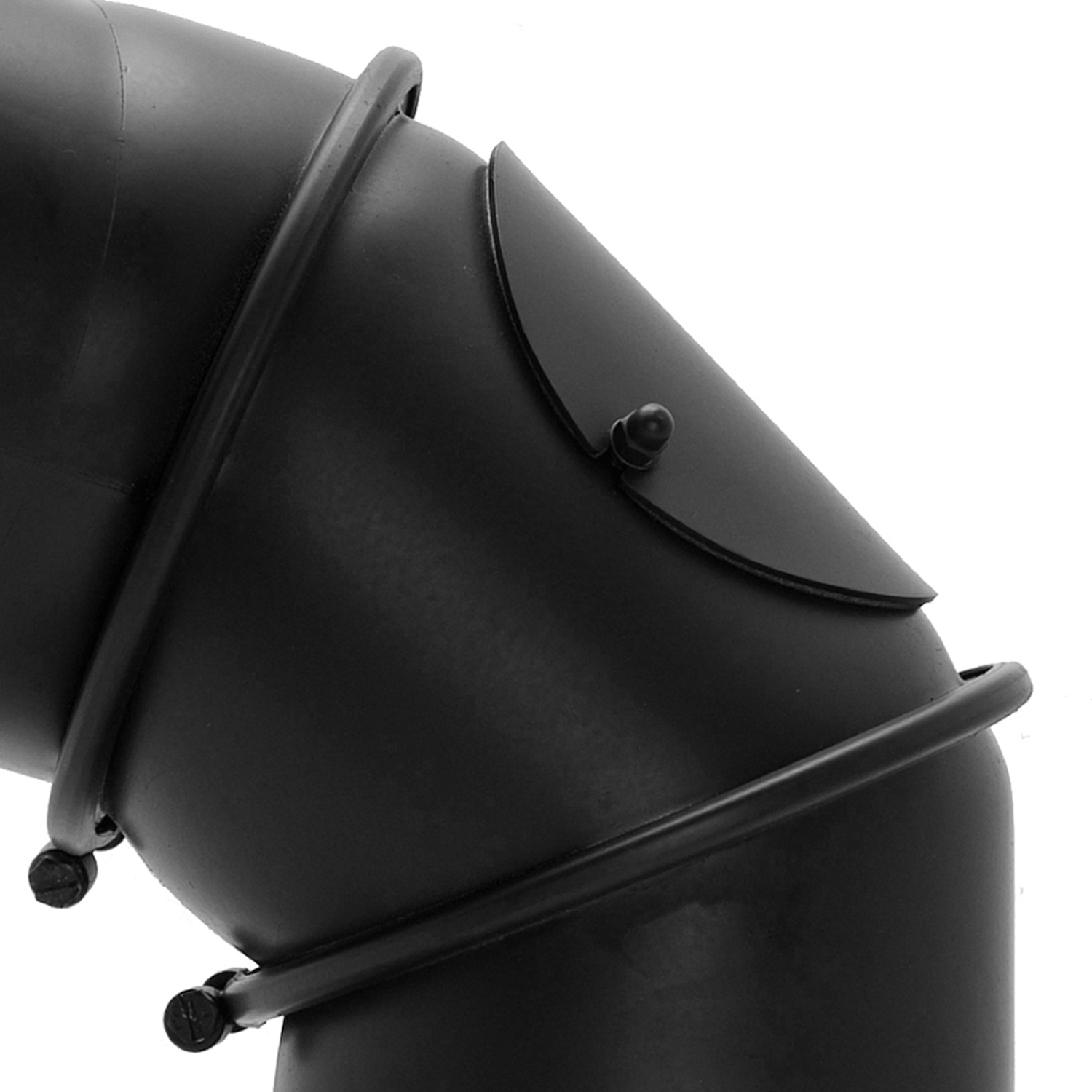 Raik Basic Rauchrohrbogen / Ofenrohr 250mm - 0° - 90° mit Reinigungsöffnung schwarz