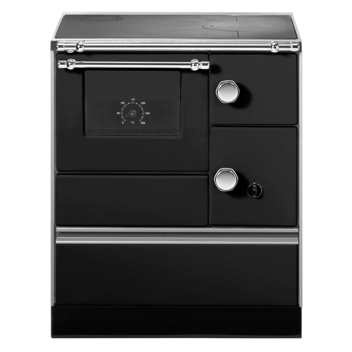 Westminster K76-90 Küchenofen Stahl schwarz, links