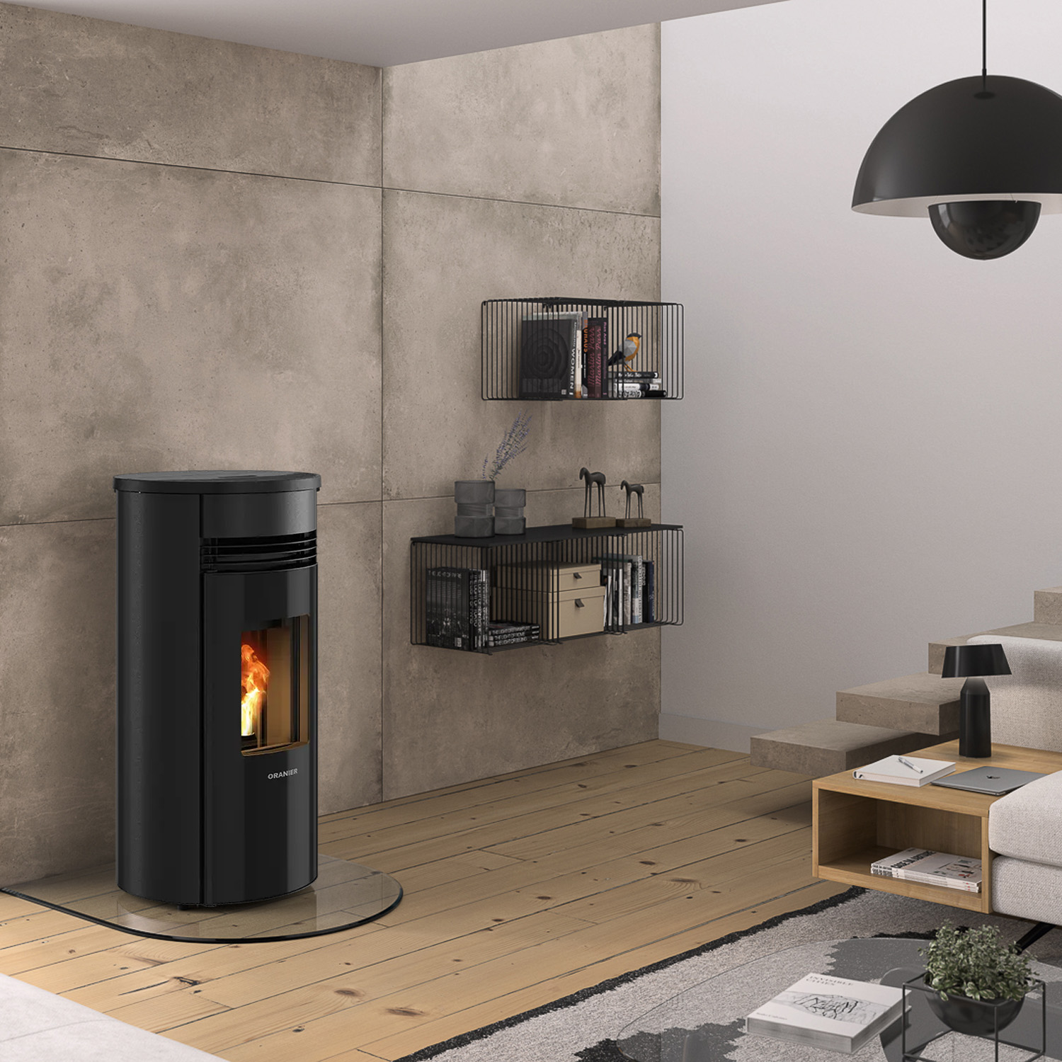 Oranier Sando 50 Pelletofen Stahl Schwarz