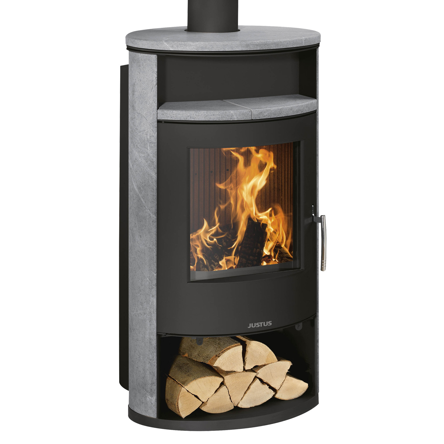Justus Island Aqua II Wasserführender Kaminofen Stahl Schwarz / Speckstein Justus Island Aqua II Wasserführender Kaminofen Stahl Schwarz / Speckstein