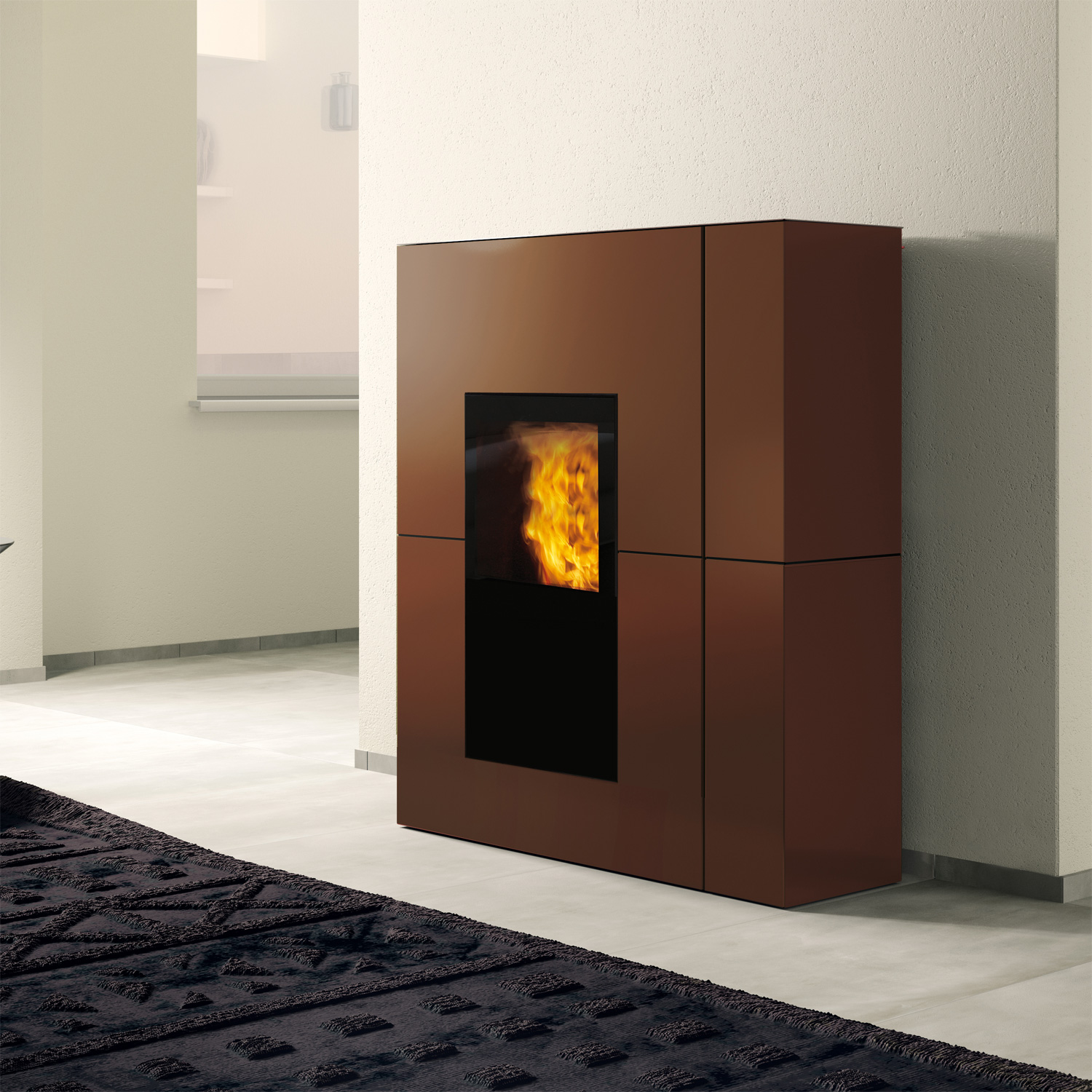 Edilkamin Blade H 23 Evo wasserführendender Pelletofen Stahl Bronze inkl. Kit R-FX Edilkamin Blade H 23 Evo wasserführendender Pelletofen Stahl Bronze inkl. Kit R-FX