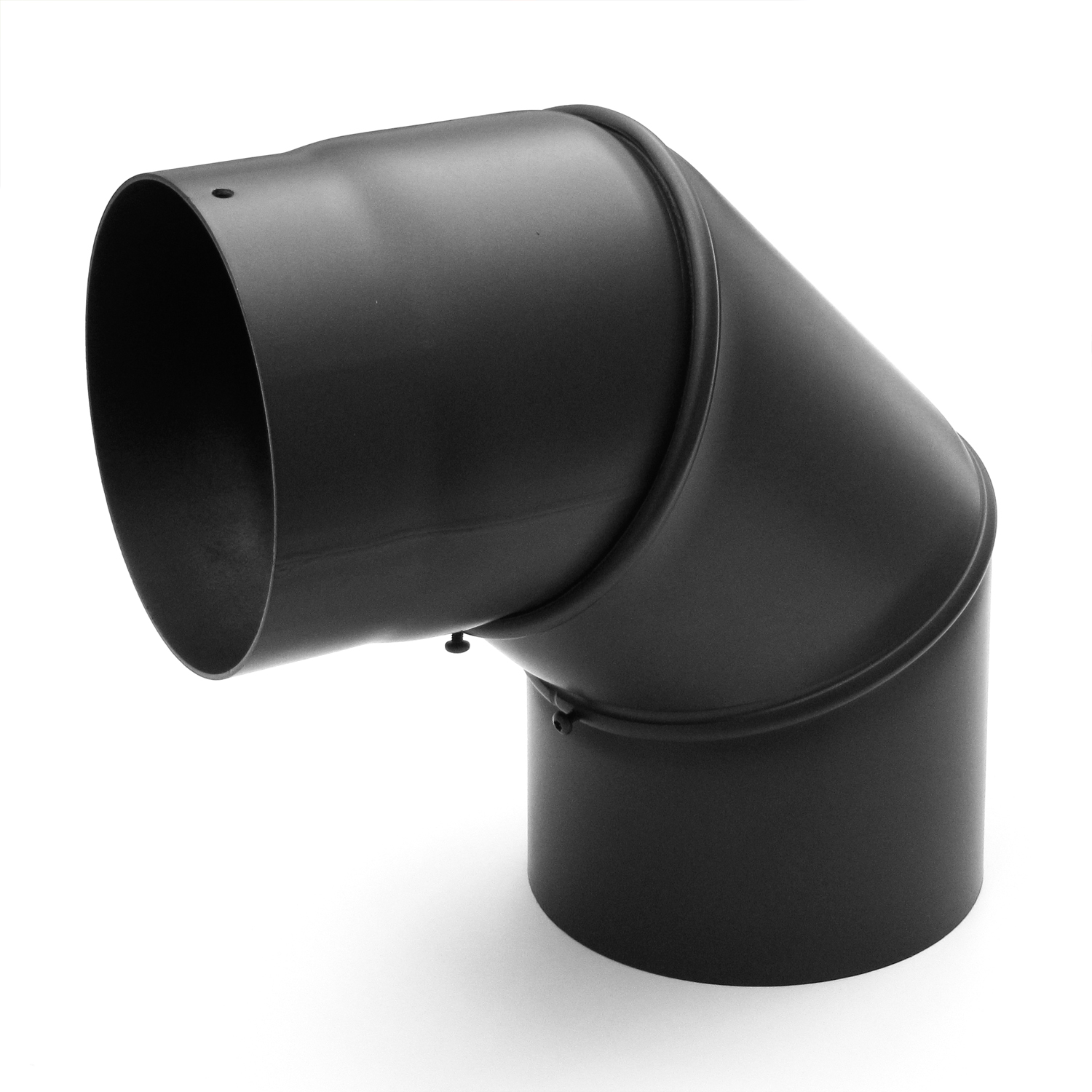 Raik Basic Rauchrohrbogen 180mm schwarz 0–90° ohne Tür für Rauchrohr / Ofenrohr